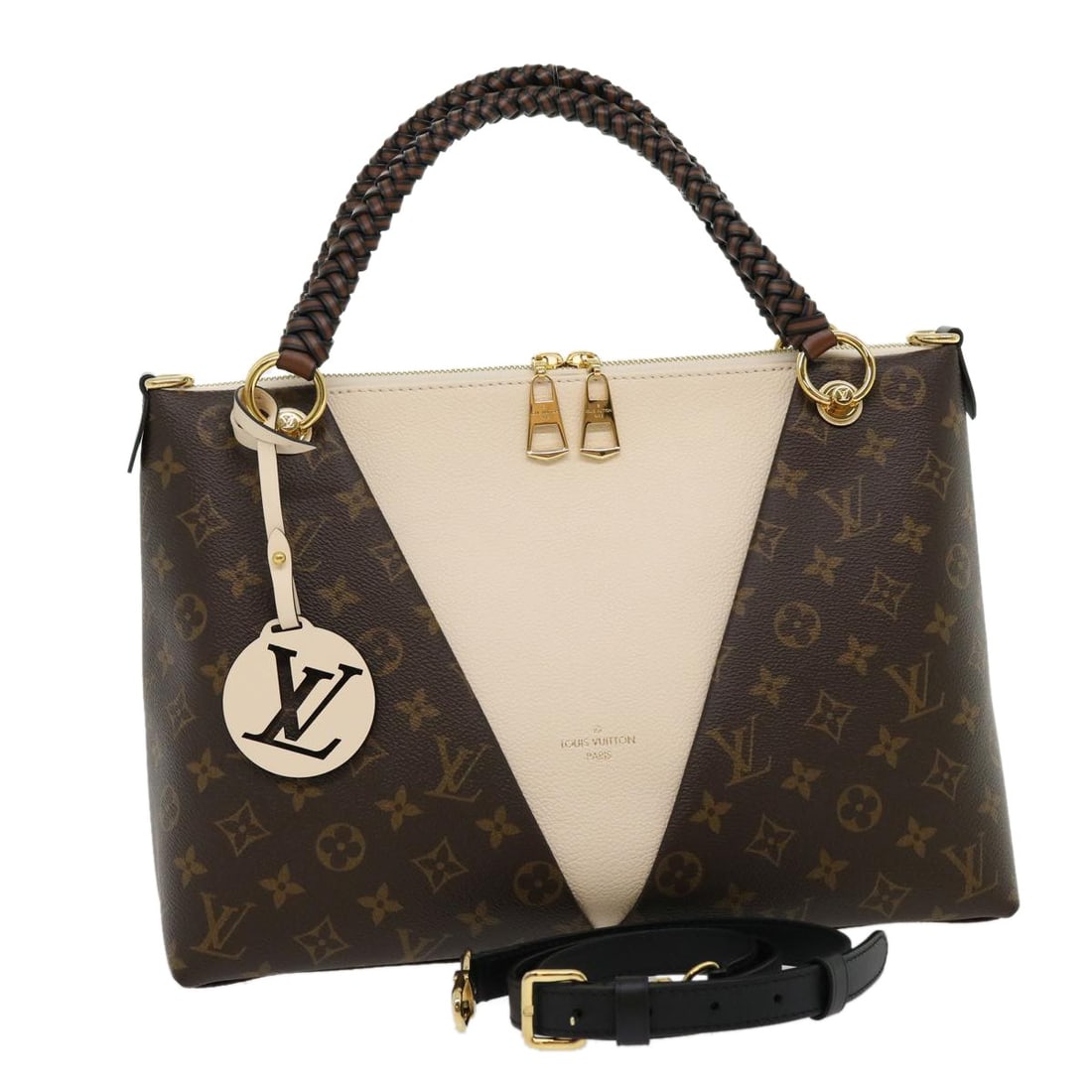 Louis Vuitton M45273 V Tote MM Monogram Canvas 2way Handbag: Louis Vuitton M45273 V Tote MM Monogram Canvas 2way Handbag Louis Vuitton Monogram V Tote MM 2way tote bag in Monogram Canvas, made in France. It comes with a dust bag, item box, shoulder strap, and c