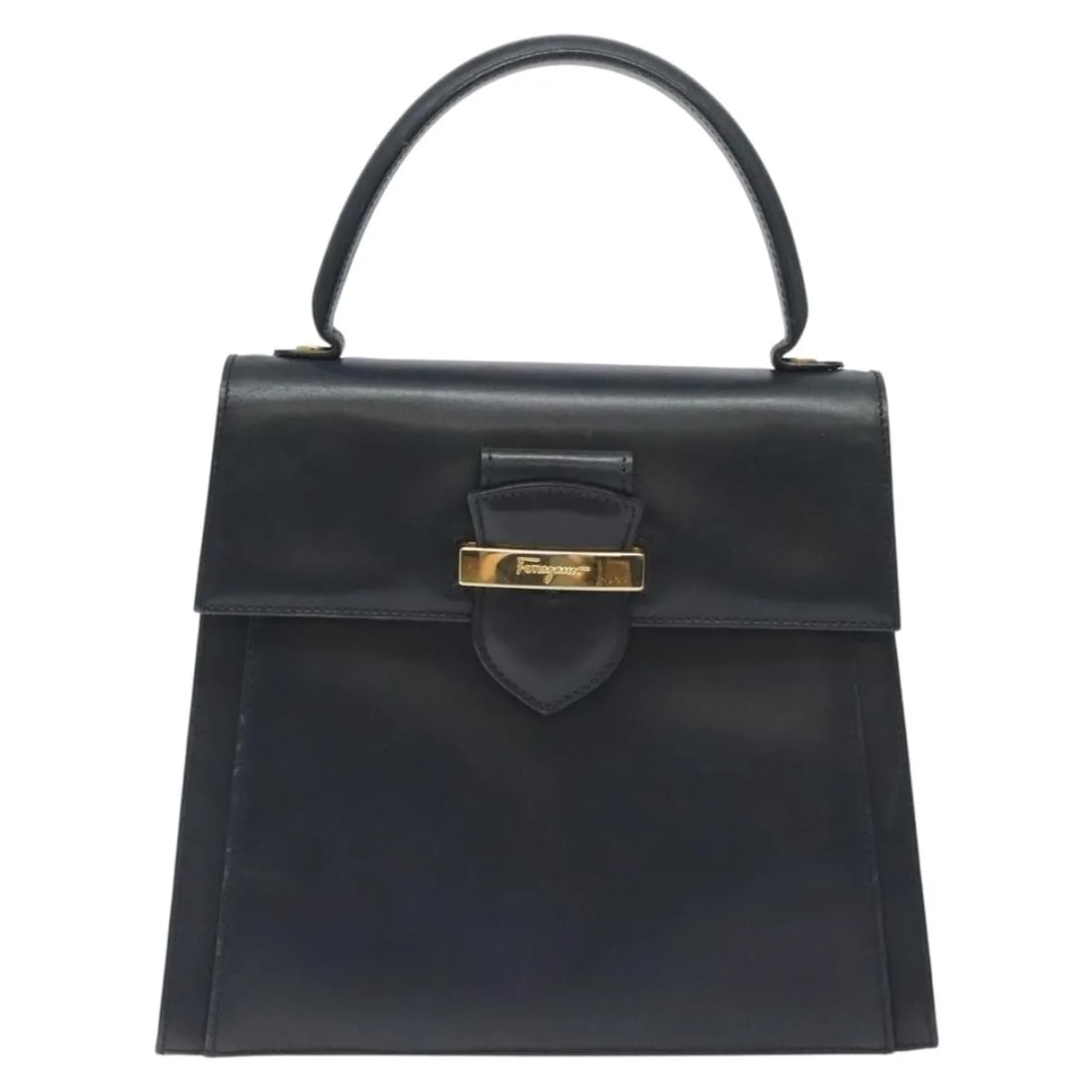 Salvatore Ferragamo Vintage Black Leather Handbag Italy: Salvatore Ferragamo Vintage Black Leather Handbag Italy This vintage Salvatore Ferragamo handbag is crafted from black leather and designed for women. It shows signs of wear, including rubbing, stains