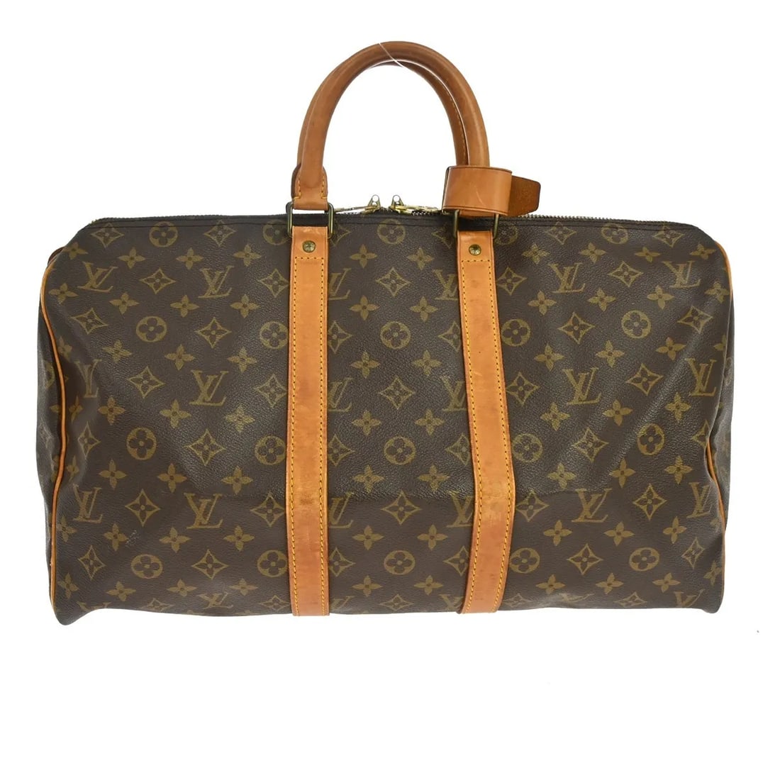 Louis Vuitton Keepall Brown Monogram Canvas Travel Bag: Louis Vuitton Keepall Brown Monogram Canvas Travel Bag Louis Vuitton Keepall Monogram Canvas travel bag in brown canvas, designed as a unisex piece. It is made in France and measures 20 cm x 27 cm x 4