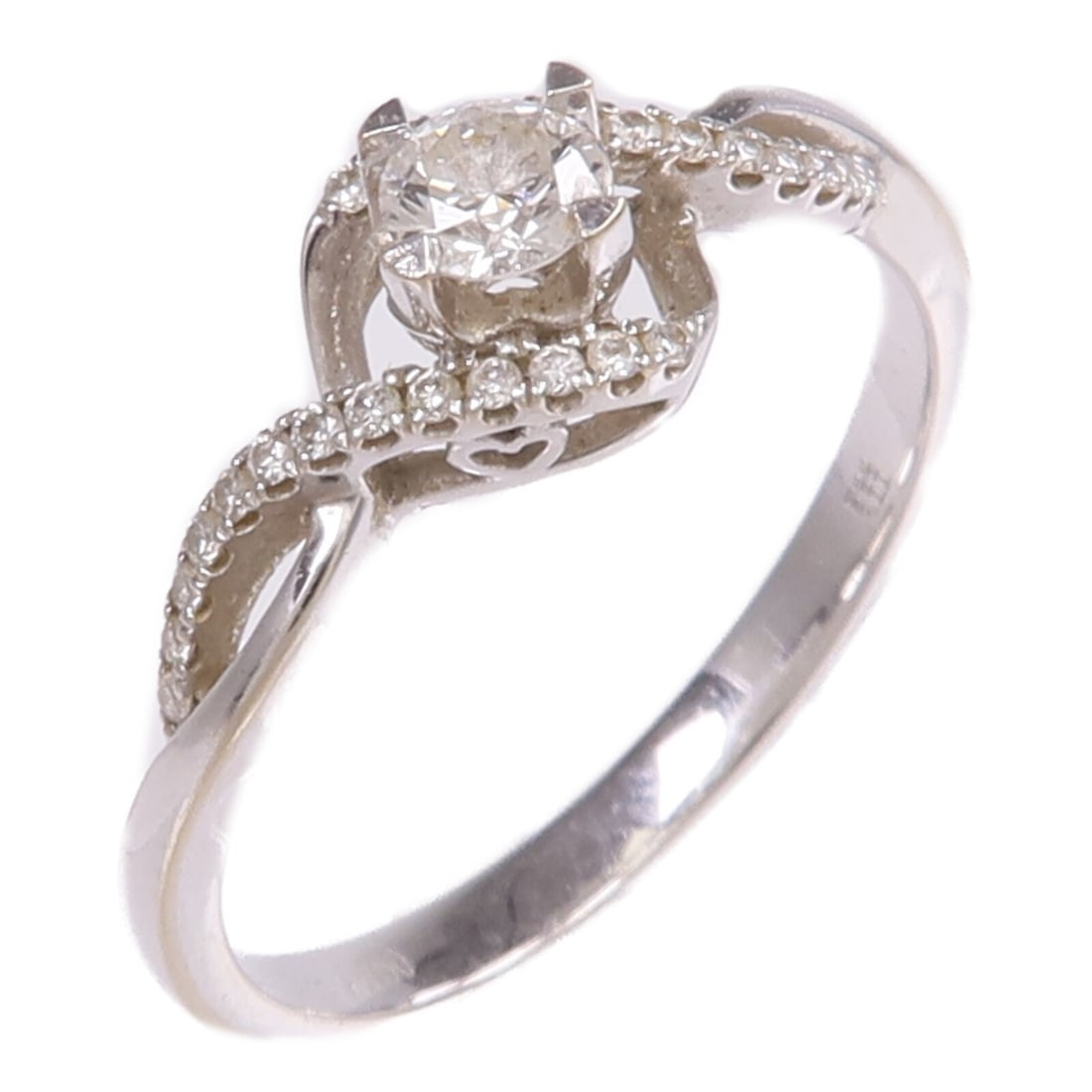 18K White Gold Diamond Ring Brand JEWELRY Size 5.25 (1 of 8)