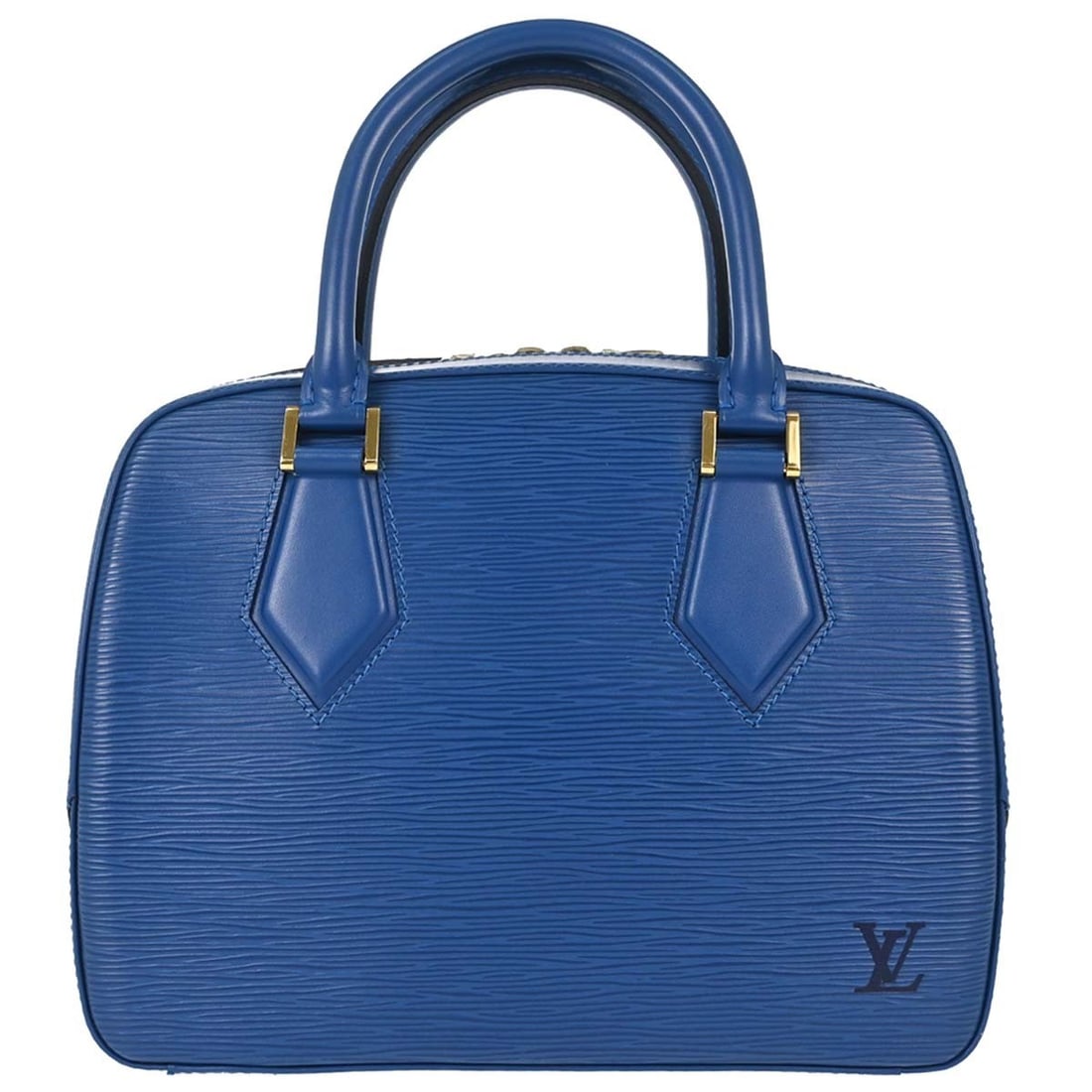 Louis Vuitton Sablon Blue Epi Leather Zip Handbag M52045: Louis Vuitton Sablon Blue Epi Leather Zip Handbag M52045 Louis Vuitton Sablon handbag in Toledo blue Epi leather with double handles and a zip closure. This medium handbag features a blue lining, logo