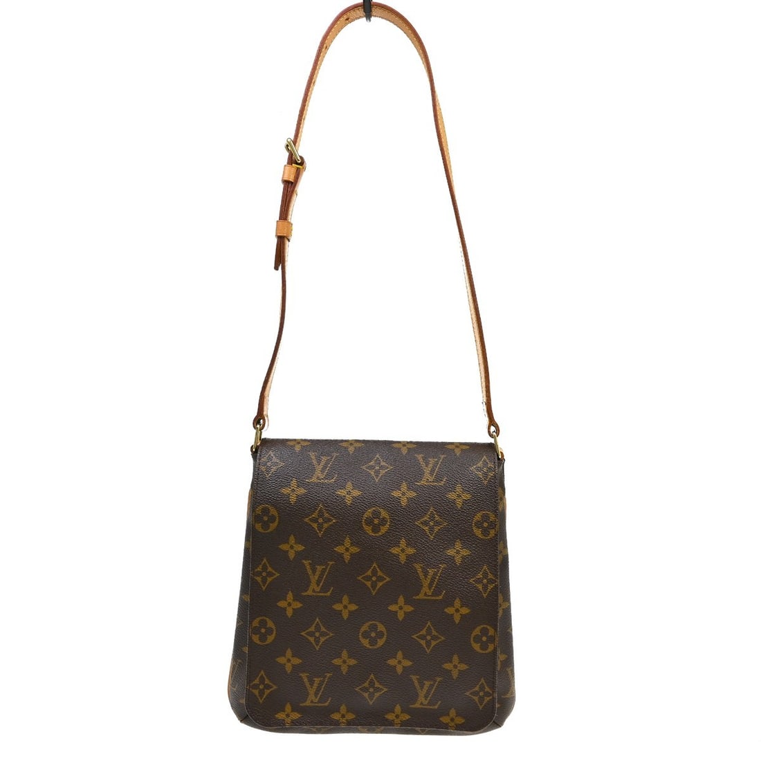 Louis Vuitton Musette Salsa Monogram Shoulder Bag M51258 Brown: Louis Vuitton Musette Salsa Monogram Shoulder Bag M51258 Brown Vintage Louis Vuitton Musette Salsa short shoulder bag in brown Monogram canvas with leather trim. This medium shoulder bag features a fl