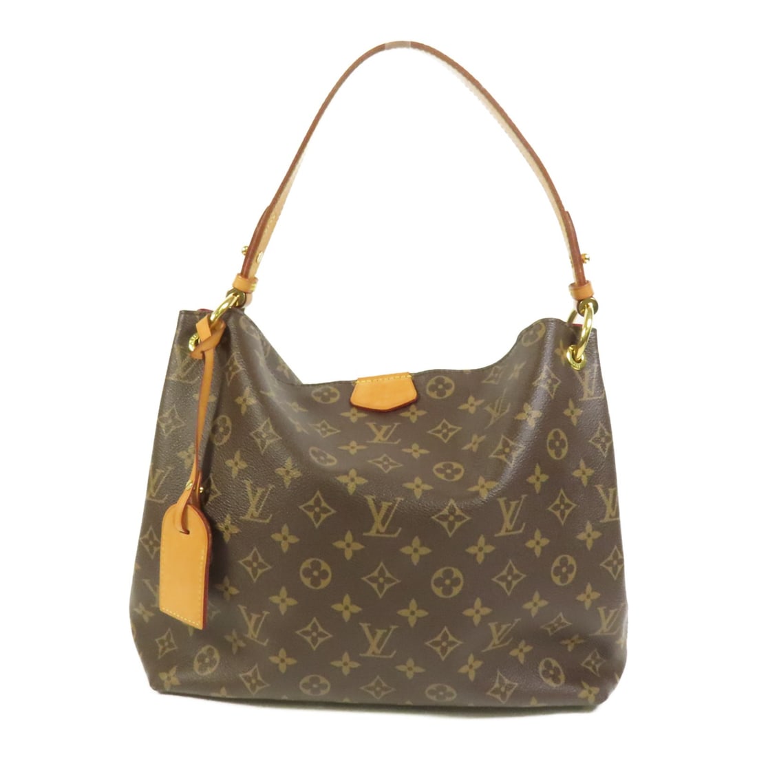 Louis Vuitton Graceful M43700 Monogram Shoulder Bag Brown GHW: Louis Vuitton Graceful M43700 Monogram Shoulder Bag Brown GHW Louis Vuitton Graceful Shoulder Bag, model M43700, in brown Monogram PVC coated canvas. This women's regular-size shoulder bag features a 