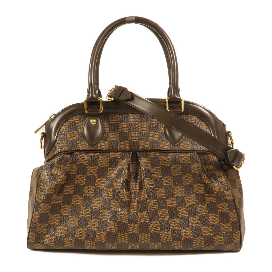 Louis Vuitton Trevi PM N51997 Damier Brown 2 Way Shoulder Handbag: Louis Vuitton Trevi PM N51997 Damier Brown 2 Way Shoulder Handbag The Trevi PM is a 2-way shoulder bag handbag in Damier brown with a PVC coated canvas exterior. It includes a shoulder strap and stora