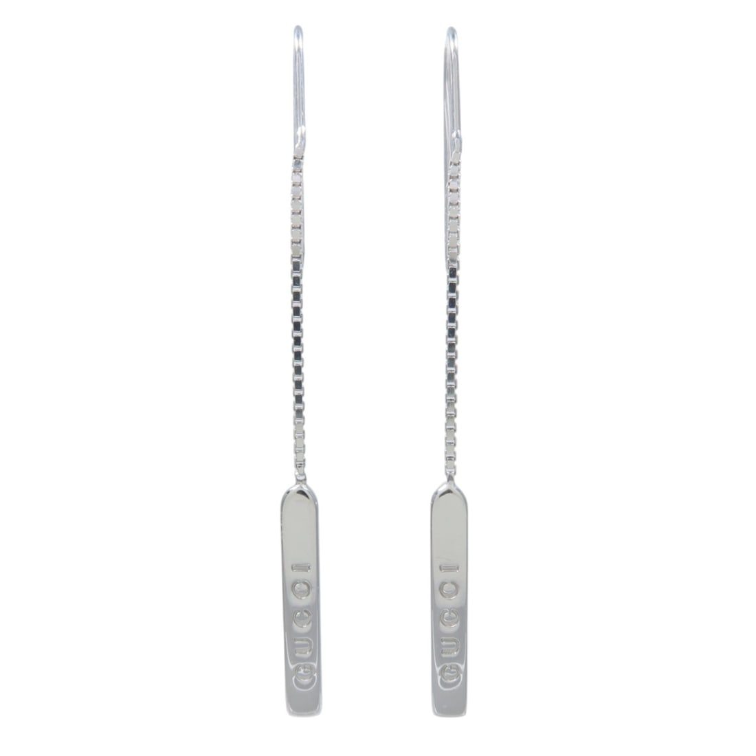 Gucci GG 18K White Gold Drop Earrings (1 of 8)