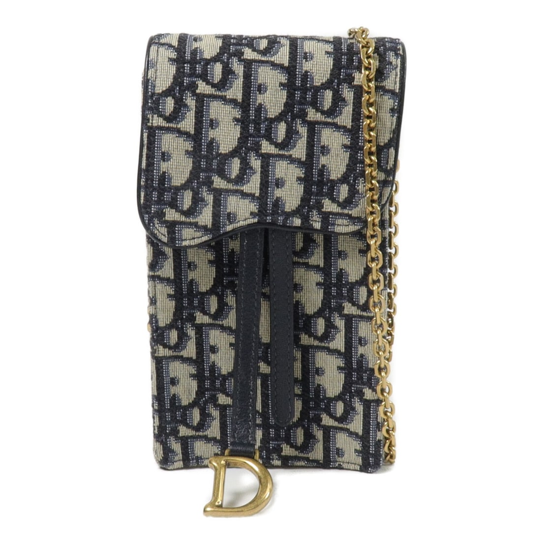 Dior Saddle Pouch Chain Phone Shoulder Bag Blue Canvas: Dior Saddle Pouch Chain Phone Shoulder Bag Blue Canvas Christian Dior shoulder bag in blue canvas with a Saddle pouch design and chain shoulder strap. It features a magnetic pocket, two interior card 