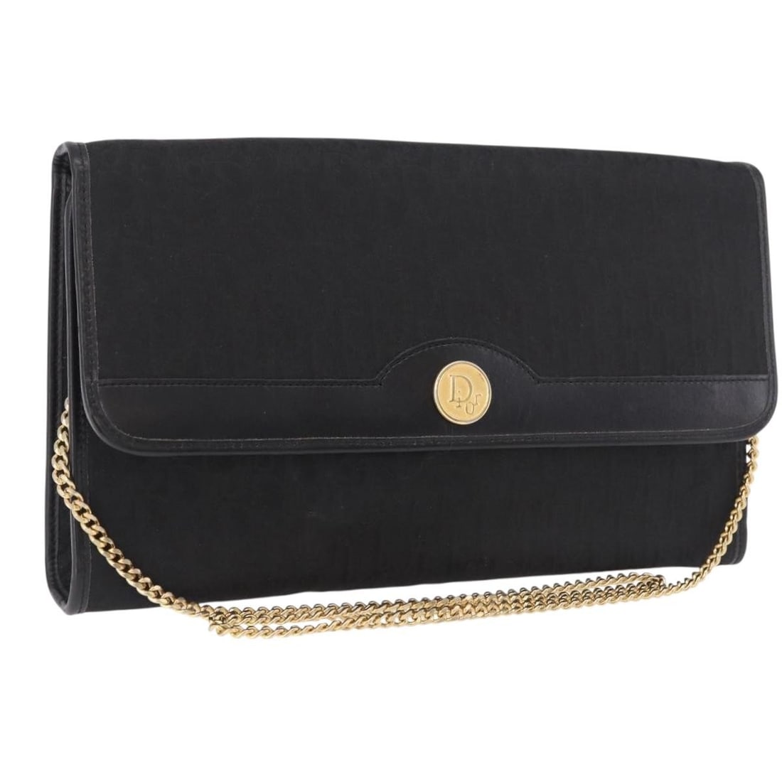 Christian Dior Trotter Canvas Shoulder Bag Black Gold Tone Chain: Christian Dior Trotter Canvas Shoulder Bag Black Gold Tone Chain Christian Dior Trotter Chain Shoulder Bag in black and gold canvas, made in France. This women's shoulder bag features the Trotter canv