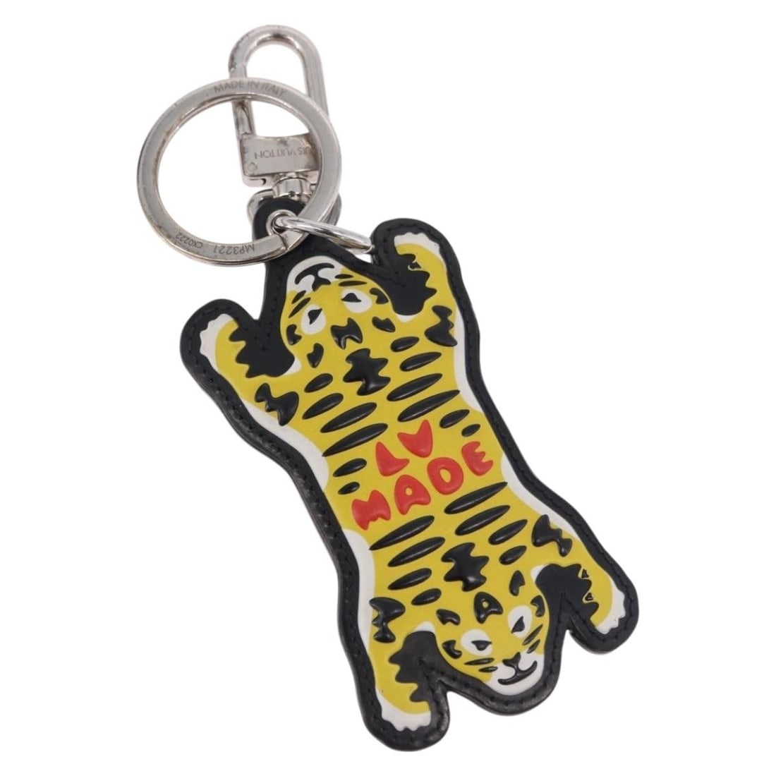 Louis Vuitton MP3221 Porte Cles LV Tiger Bag Charm Monogram Yellow: Louis Vuitton MP3221 Porte Cles LV Tiger Bag Charm Monogram Yellow Louis Vuitton bag charm in Monogram Canvas with a Monogram and Yellow colorway. It is a women's style accessory made in Italy and ide