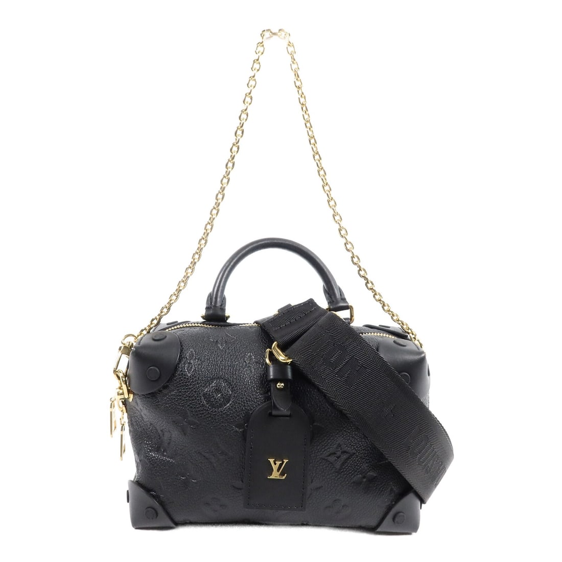 Louis Vuitton M45393 Petite Shoulder Bag Monogram Empreinte Black: Louis Vuitton M45393 Petite Shoulder Bag Monogram Empreinte Black A Louis Vuitton 2way Petite Shoulder Bag in Monogram Empreinte black with gold-tone hardware. Crafted from Monogram empreinte and calf