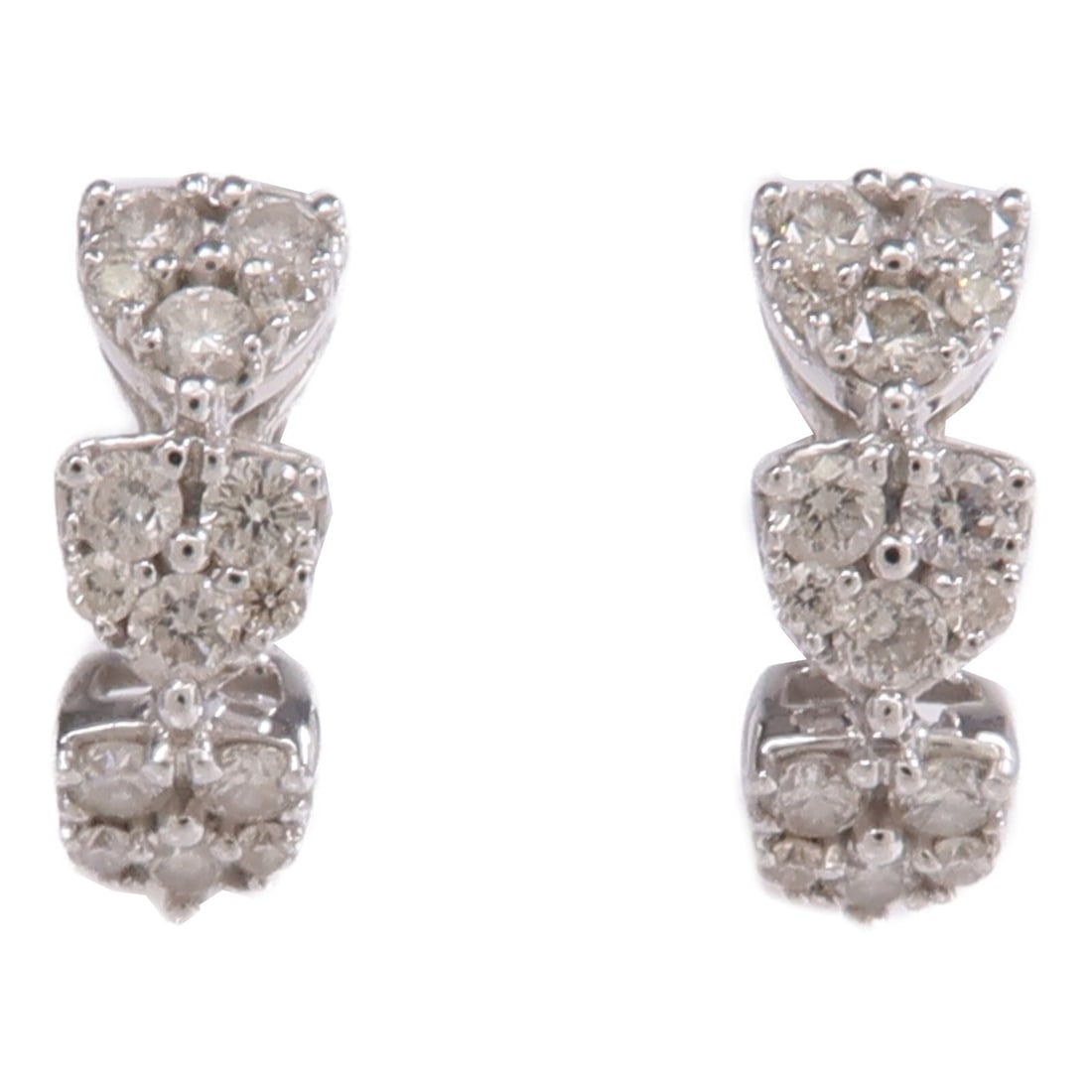18K White Gold Pierced Diamond Earrings for Women (1 of 7)
