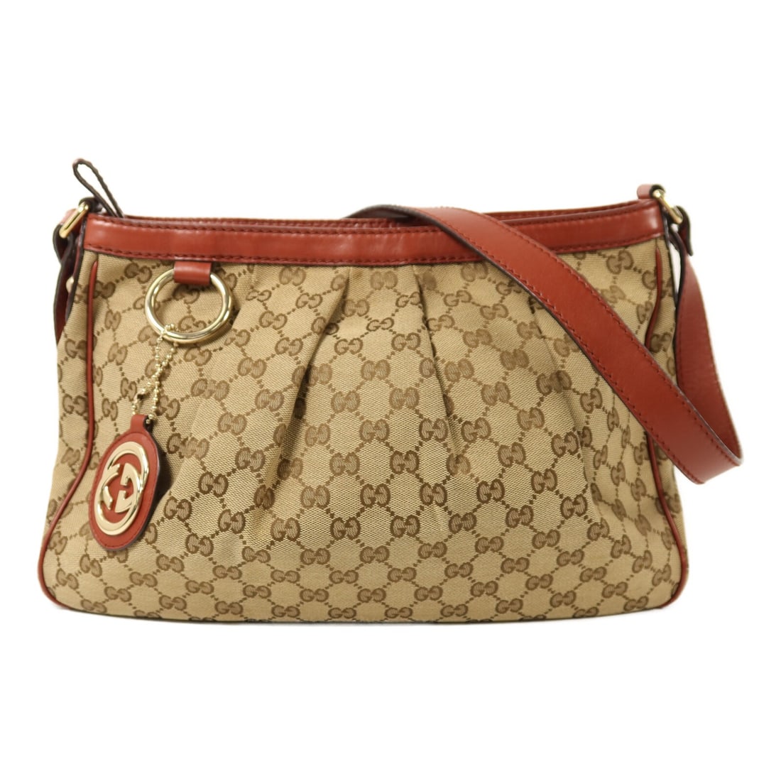 Gucci 296834 GG Canvas Shoulder Bag Brown Gold Tone Hardware: Gucci 296834 GG Canvas Shoulder Bag Brown Gold Tone Hardware GUCCI shoulder bag in brown GG canvas with a regular women's fit. It is made in Italy and features a shoulder strap measuring 86-96 cm. The