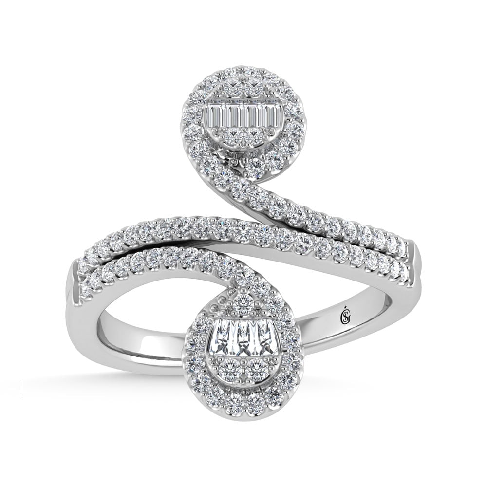 14K White Gold 1/2 Ct.Tw. Diamond Fashion Ring: 14K White Gold 1/2 Ct.Tw. Diamond Fashion Ring 14k White Gold Stone Color: G-h Stone Clarity: Vs Each ring is presented in standard size 6.5. Complimentary resizing is available between sizes 510 (in 