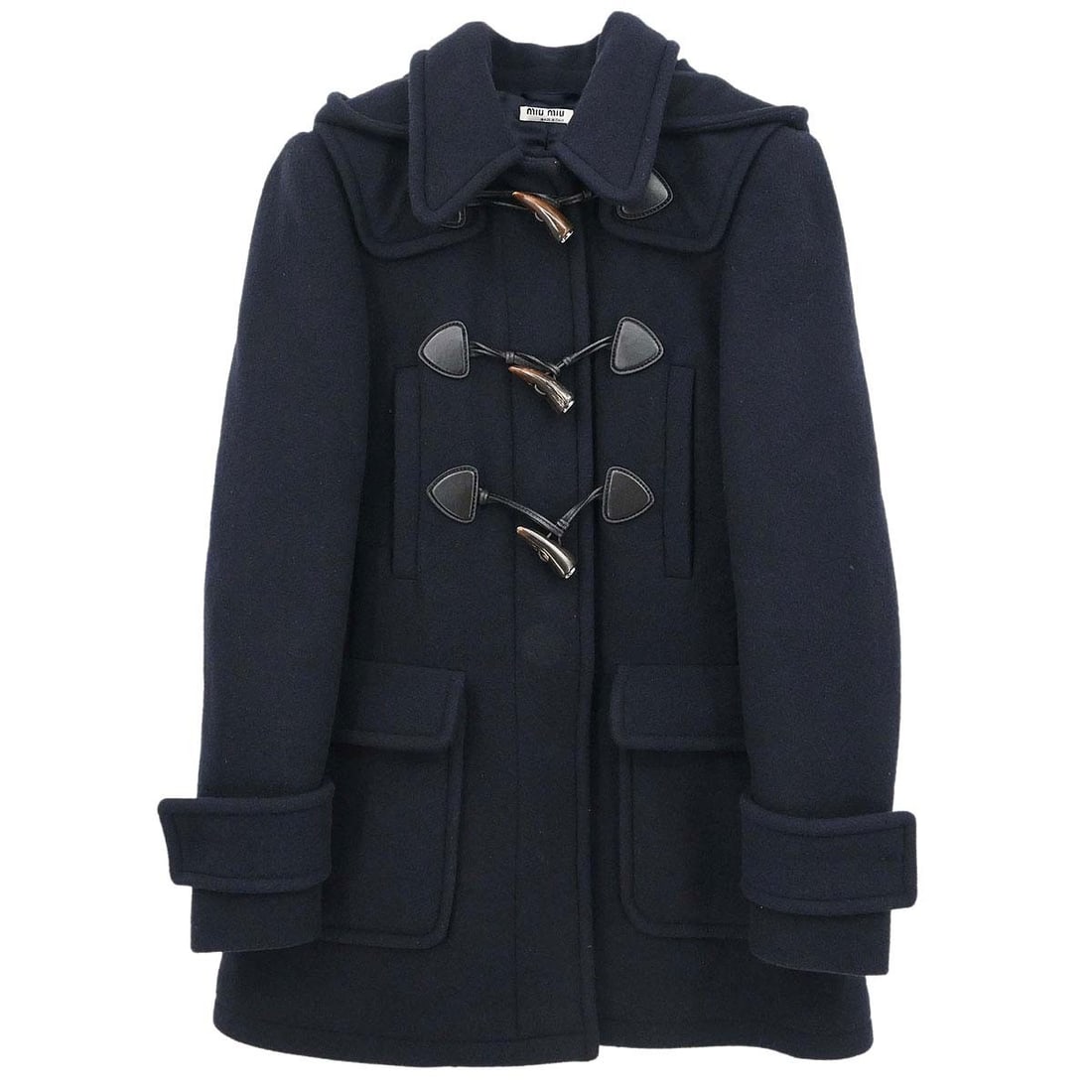 Miu Miu Navy Wool Toggle Coat Womens IT 36 Italy (1 of 15)