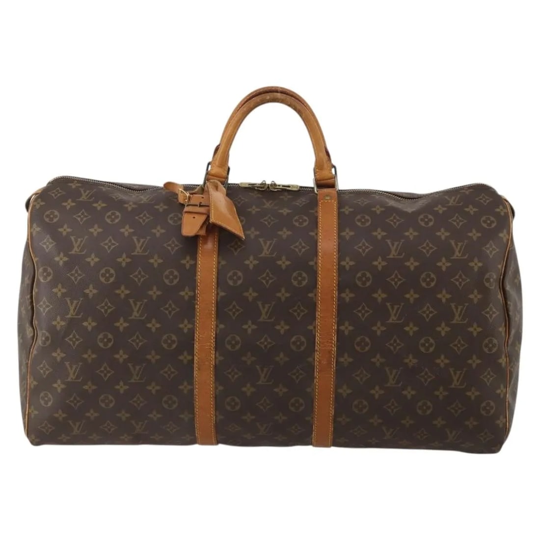 Louis Vuitton Keepall Unisex Monogram Canvas Duffle Bag Brown: Louis Vuitton Keepall Unisex Monogram Canvas Duffle Bag Brown The Louis Vuitton Keepall Monogram is a unisex travel bag in brown canvas, made in France. It measures 60 cm x 30 cm x 26 cm and is noted 