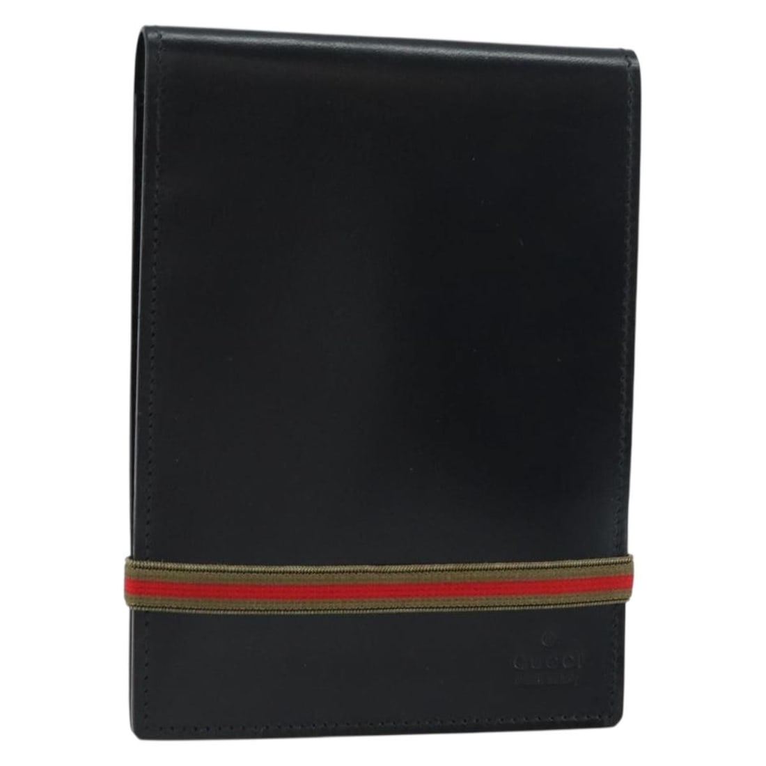 GUCCI Black Leather Day Planner Cover Made in Italy Auth 156713: GUCCI Black Leather Day Planner Cover Made in Italy Auth 156713 This authentic GUCCI Day Planner Cover combines luxury and functionality. Crafted in Italy from high-quality leather, this sleek black p