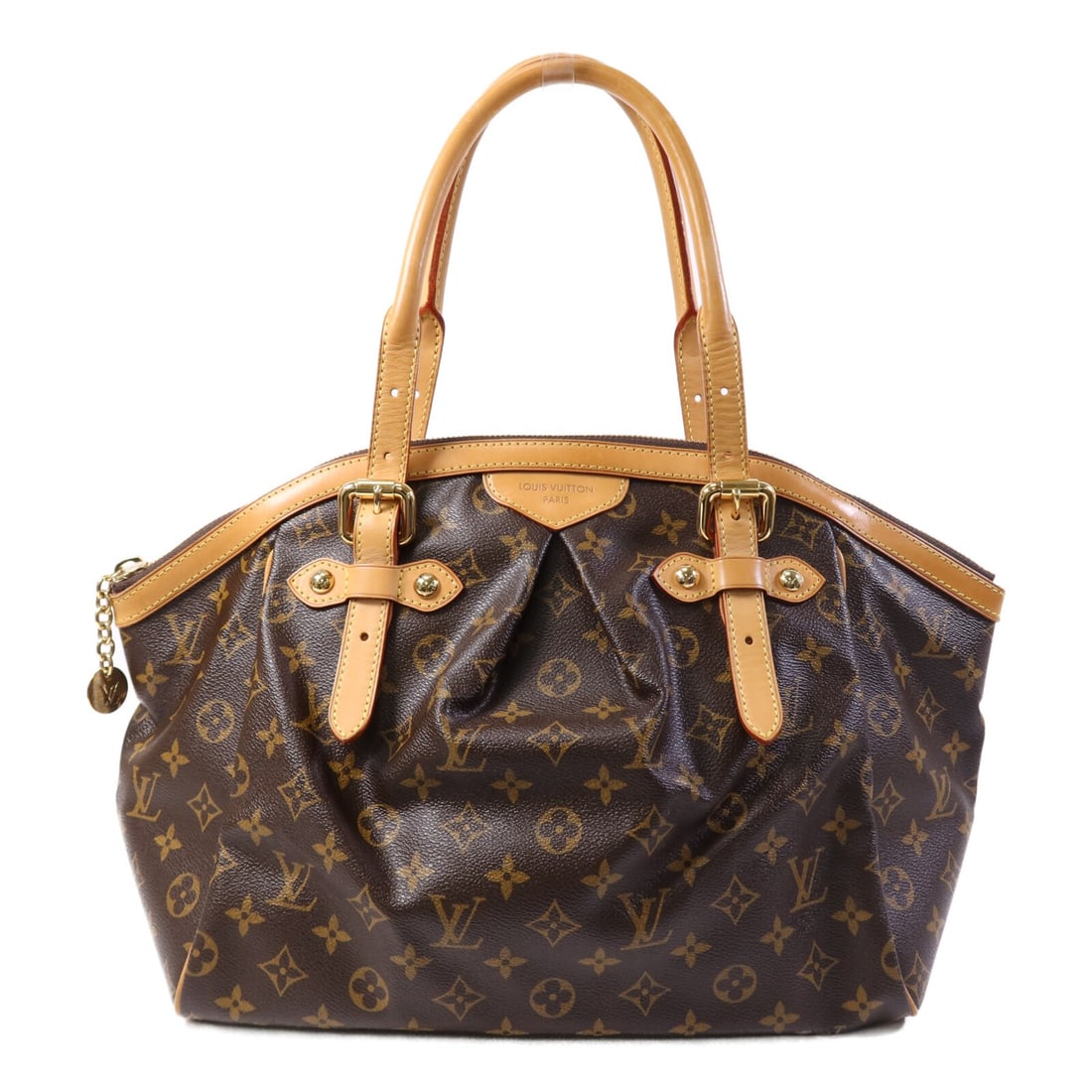 Louis Vuitton Tivoli GM Monogram Shoulder Bag M40144 Brown: Louis Vuitton Tivoli GM Monogram Shoulder Bag M40144 Brown Louis Vuitton Tivoli GM shoulder bag in brown Monogram and PVC coated canvas. It features gold-tone hardware, a shoulder strap with an adjust