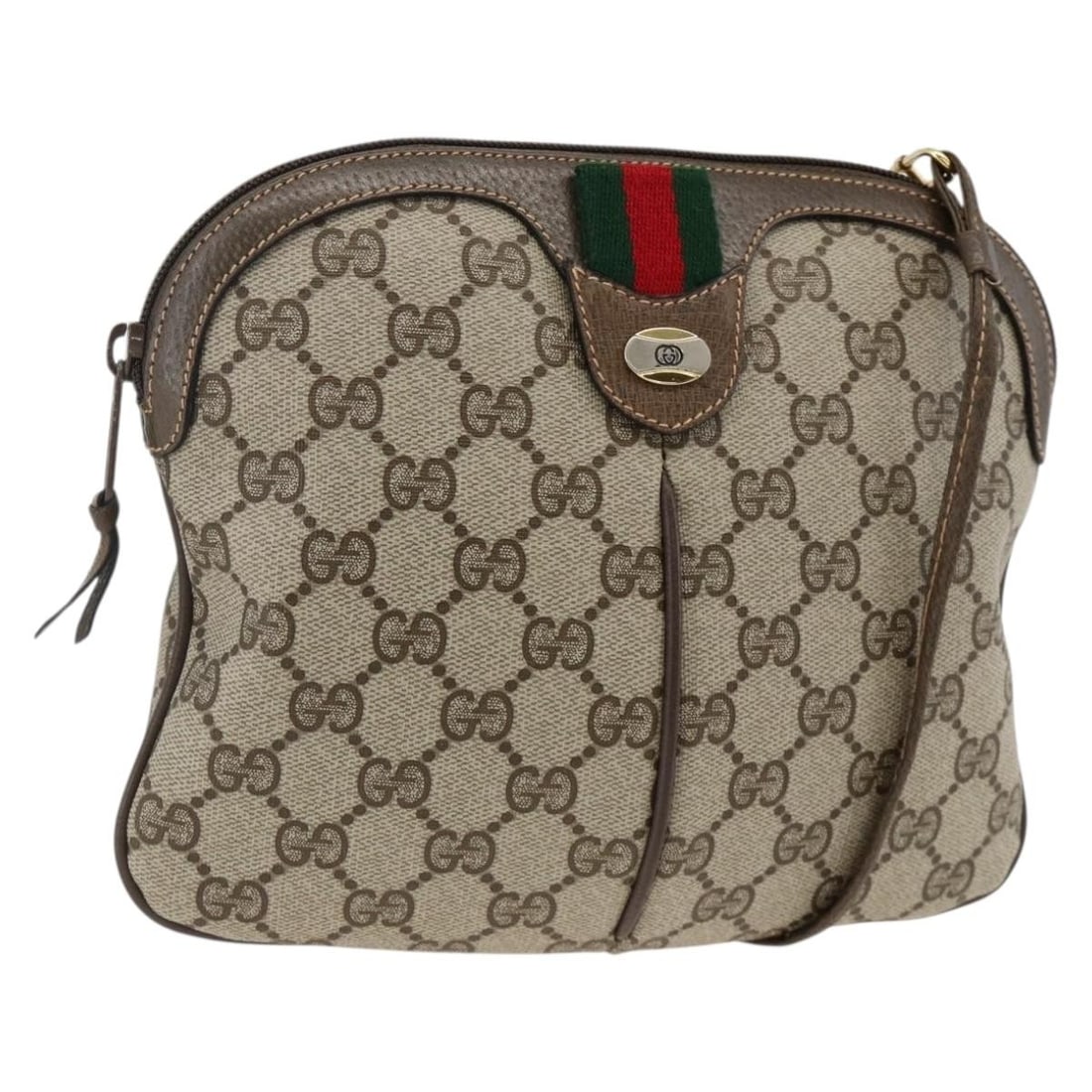 Gucci 904 02 047 GG Supreme PVC Shoulder Bag Beige Gold: Gucci 904 02 047 GG Supreme PVC Shoulder Bag Beige Gold Gucci GG Supreme Web Sherry Line shoulder bag in beige and gold with PVC leather and GG canvas construction. Made in Italy, this bag measures ap