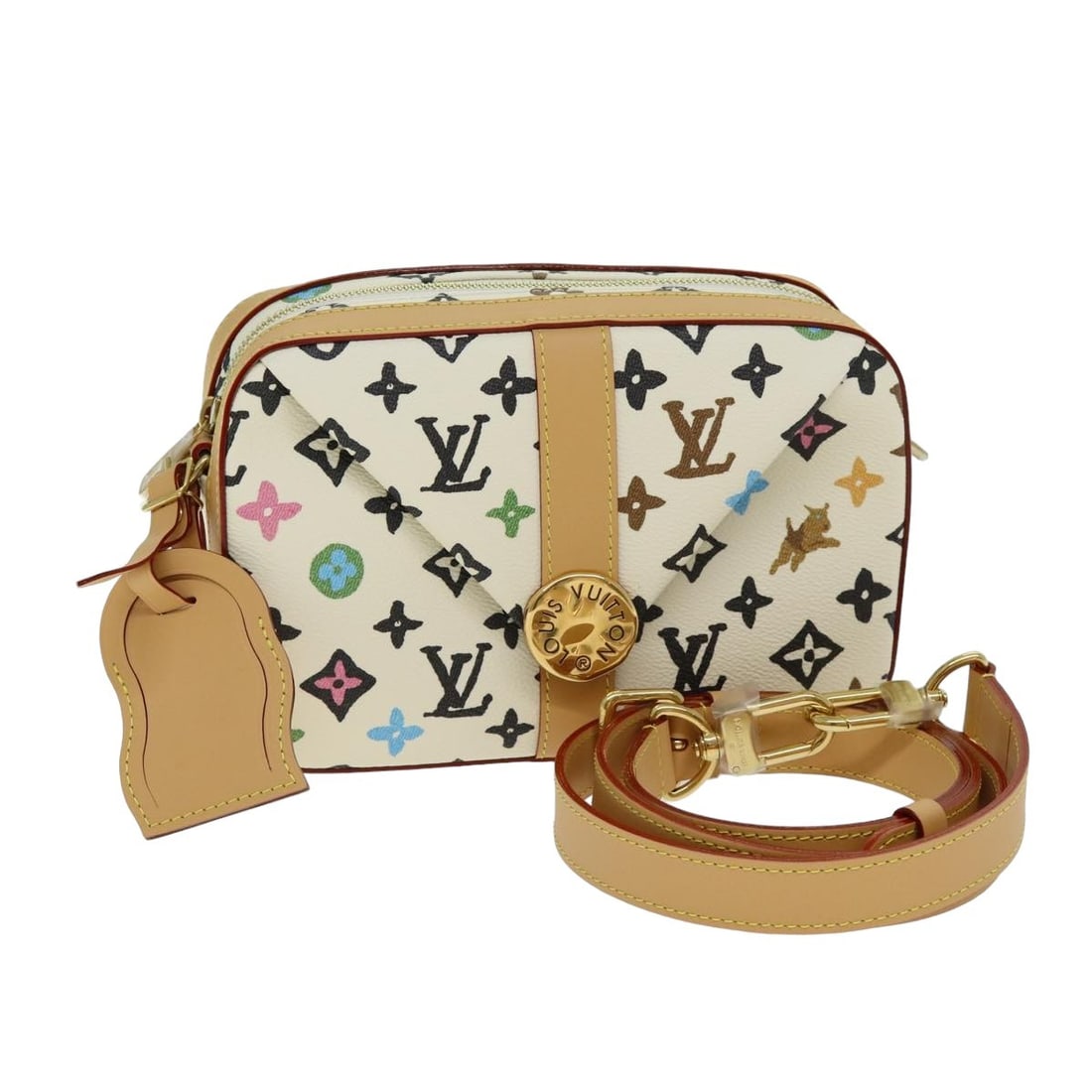 LOUIS VUITTON M25408 Craggy Envelope Messenger Bag Multicolor Canvas: LOUIS VUITTON M25408 Craggy Envelope Messenger Bag Multicolor Canvas The LOUIS VUITTON Craggy Envelope Messenger is a sophisticated shoulder bag crafted from luxurious multicolor Monogram Canvas. Its 