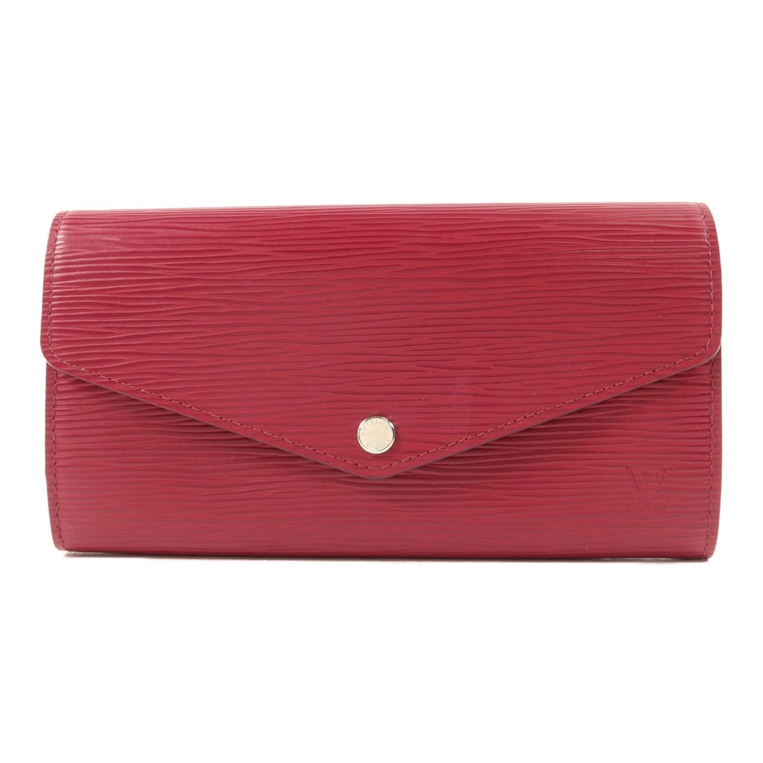 Louis Vuitton Portefeuille Sarah M60580 Epi Red Bifold Wallet: Louis Vuitton Portefeuille Sarah M60580 Epi Red Bifold Wallet Louis Vuitton Portefeuille Sarah long wallet in red Epi and calfskin (cowhide), designed in a bifold purse style for women. It features a 