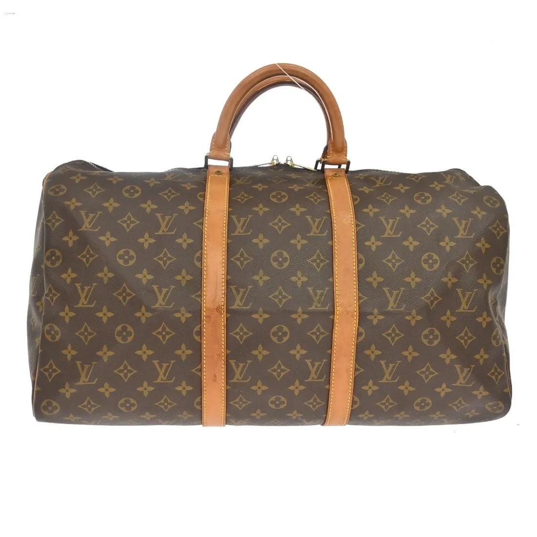 Louis Vuitton Keepall Brown Monogram Canvas Travel Bag: Louis Vuitton Keepall Brown Monogram Canvas Travel Bag Louis Vuitton Keepall in brown monogram canvas. This unisex bag is made in France and remains in good condition with visible wear. Noted wear inc