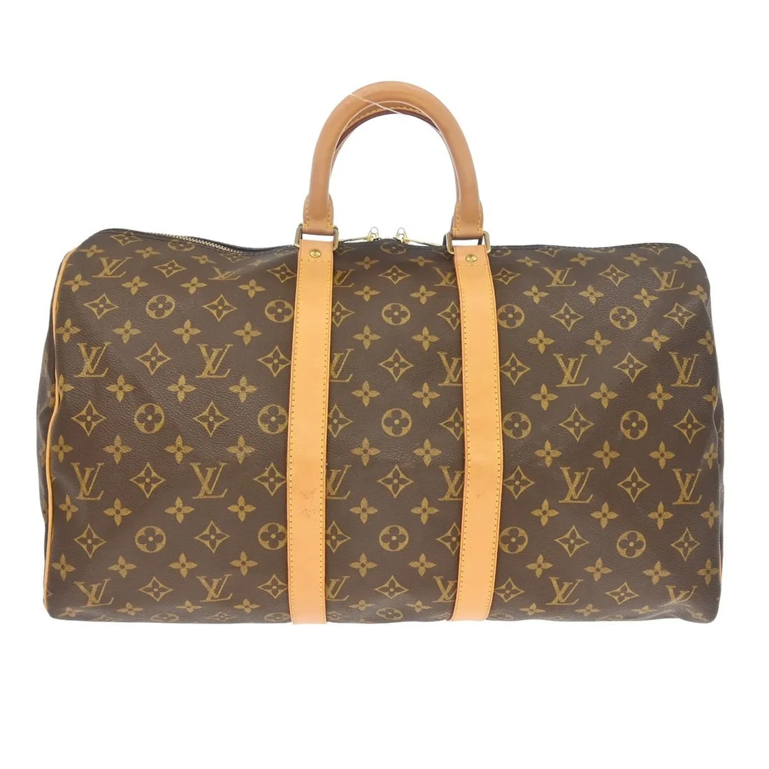 Louis Vuitton Keepall Travel Bag in Brown Monogram Canvas: Louis Vuitton Keepall Travel Bag in Brown Monogram Canvas Louis Vuitton Keepall in brown monogram canvas. This unisex bag is made in France and remains a classic travel silhouette. It is in good condi