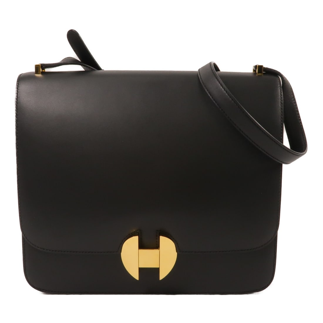 Hermes 2002-26 Sombrero Leather Shoulder Bag Noir Black: Hermes 2002-26 Sombrero Leather Shoulder Bag Noir Black Hermes shoulder bag in Noir black, crafted from Sombrero leather with calfskin (cowhide) exterior material. Made in France and dated with a D st