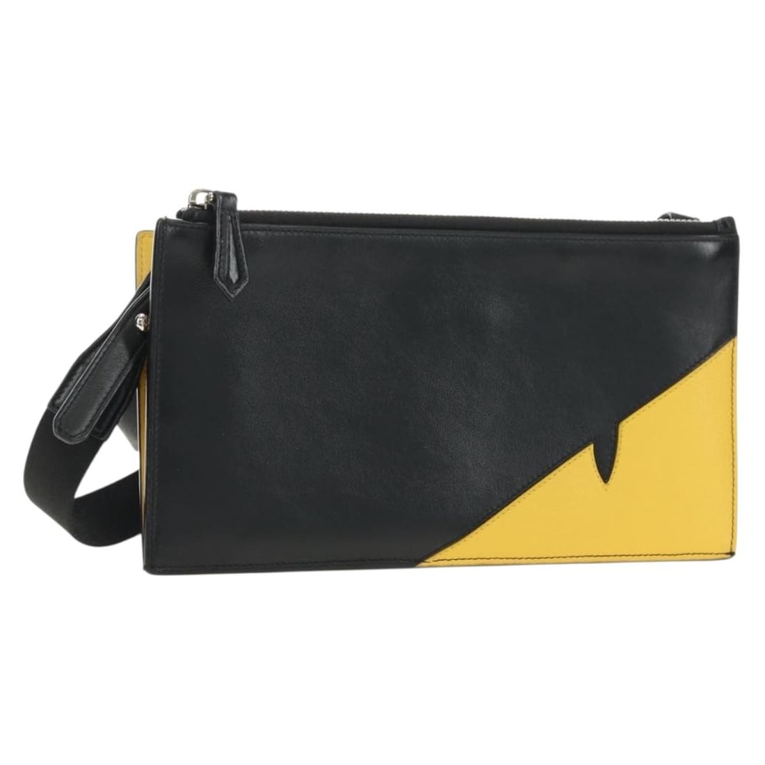FENDI Bugs Monster Leather Shoulder Bag Black Silver: FENDI Bugs Monster Leather Shoulder Bag Black Silver FENDI Bugs Monster shoulder bag in leather with a black and silver colorway. Made in Italy, this women's shoulder bag comes with a dust bag, item b