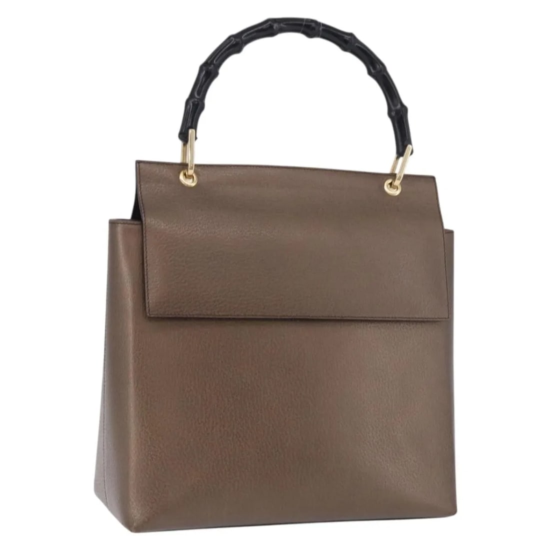 Brown Leather Handbag Gucci Vintage Bamboo Handle: Brown Leather Handbag Gucci Vintage Bamboo Handle Gucci vintage Bamboo Handle bag in brown leather, designed for female wear. Made in Italy, this piece measures 27 cm x 28 cm x 11 cm and is offered in