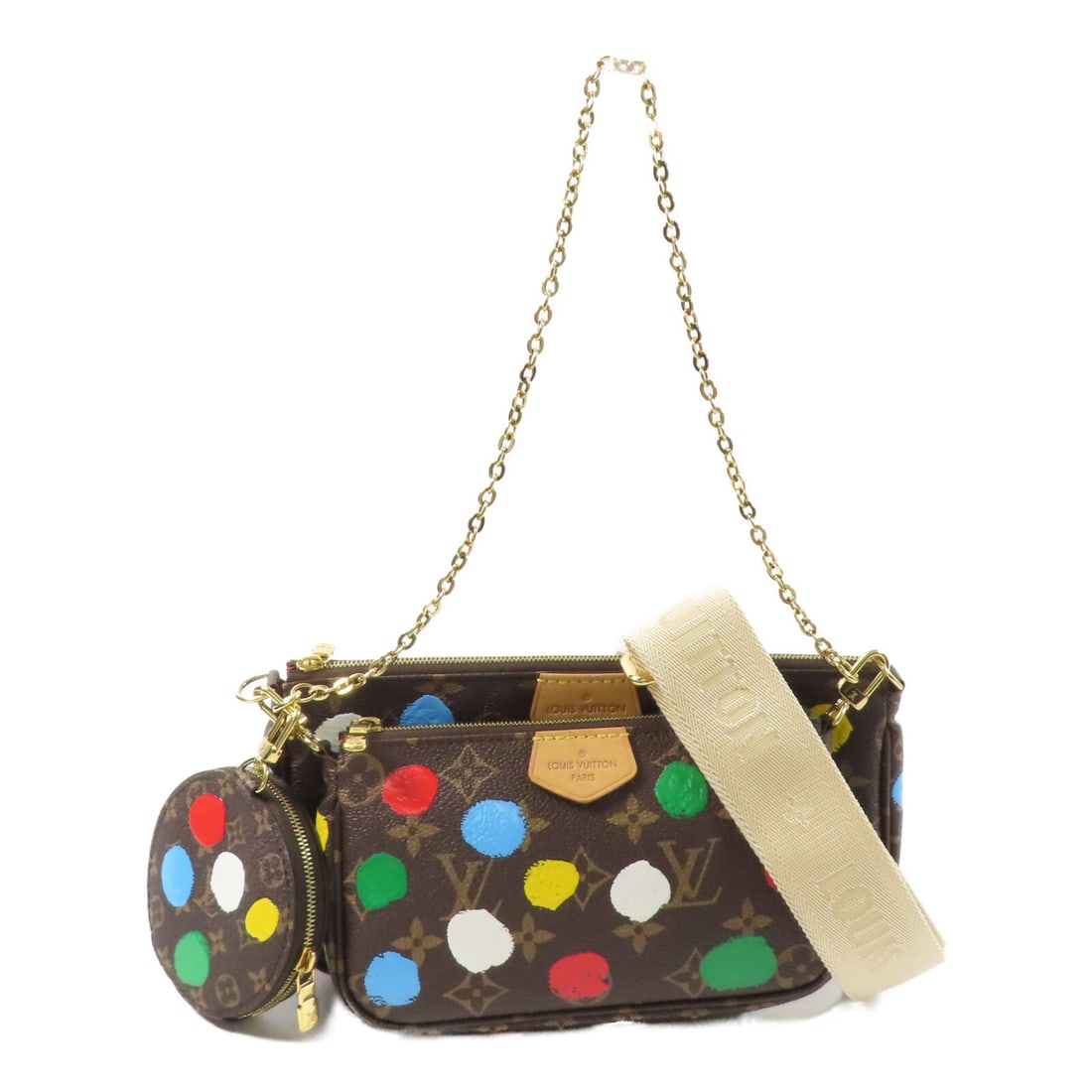 Louis Vuitton Multi Pochette M46385 2 Way Shoulder Bag Monogram Canvas: Louis Vuitton Multi Pochette M46385 2 Way Shoulder Bag Monogram Canvas Louis Vuitton LV Monogram Multi Pochette 2Way Shoulder Bag, model M46385, in multicolor and brown PVC coated canvas. This women's