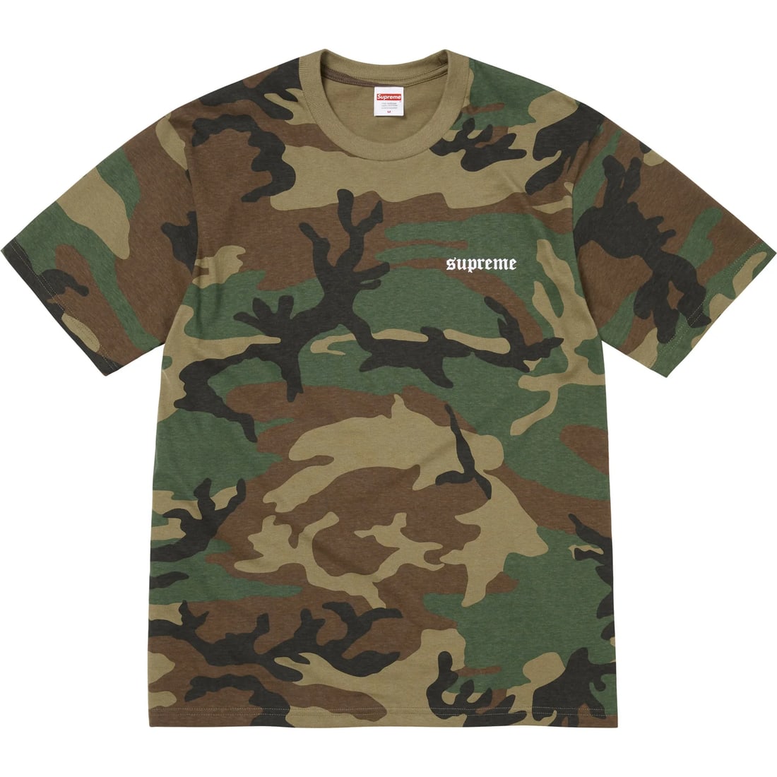 Woodland Camouflage T Shirt With Supreme Target Logo Size Large: Woodland Camouflage T Shirt With Supreme Target Logo Size Large This Supreme Target Woodland Camo Tee features a woodland camouflage pattern accented by the iconic Supreme Target logo. Made from premi