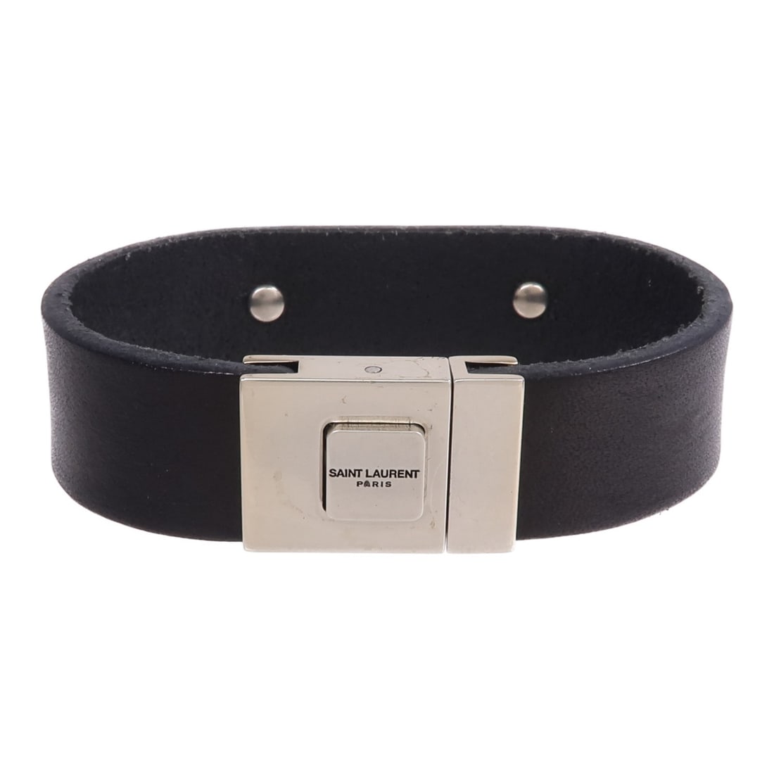 Black Calfskin Leather Bracelet SAINT LAURENT YSL SHW (1 of 9)