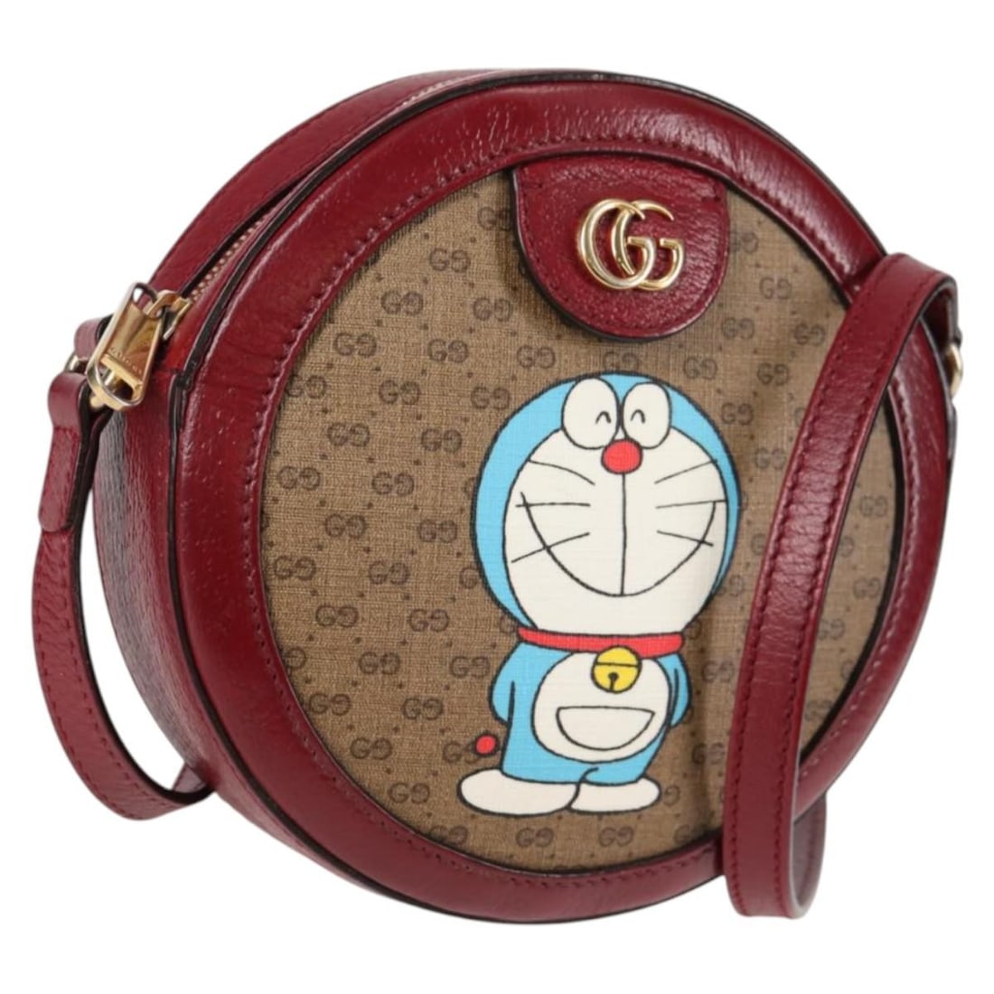 Gucci 625216 Doraemon Micro GG Supreme PVC Shoulder Bag Beige: Gucci 625216 Doraemon Micro GG Supreme PVC Shoulder Bag Beige Gucci Micro GG Supreme Doraemon Collaboration shoulder bag in beige with gold-tone accents. Made in Italy, this women's bag is crafted fro