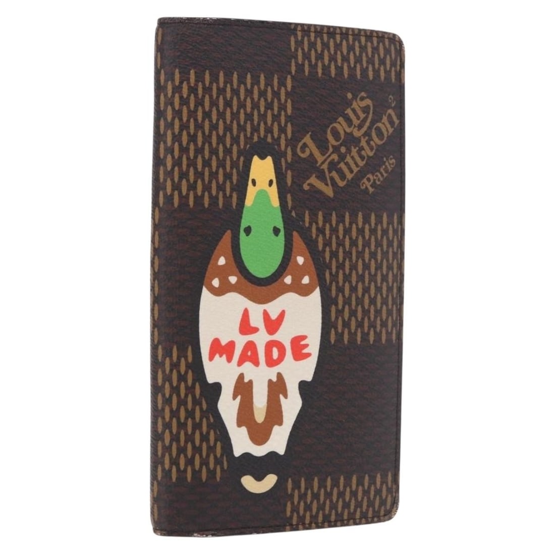 Louis Vuitton N60393 Braza Long Wallet Damier Ebene LV x NIGO: Louis Vuitton N60393 Braza Long Wallet Damier Ebene LV x NIGO Louis Vuitton long wallet in Damier Ebene Giant LV x NIGO design, made from Damier Ebene canvas and made in France. The wallet measures ap