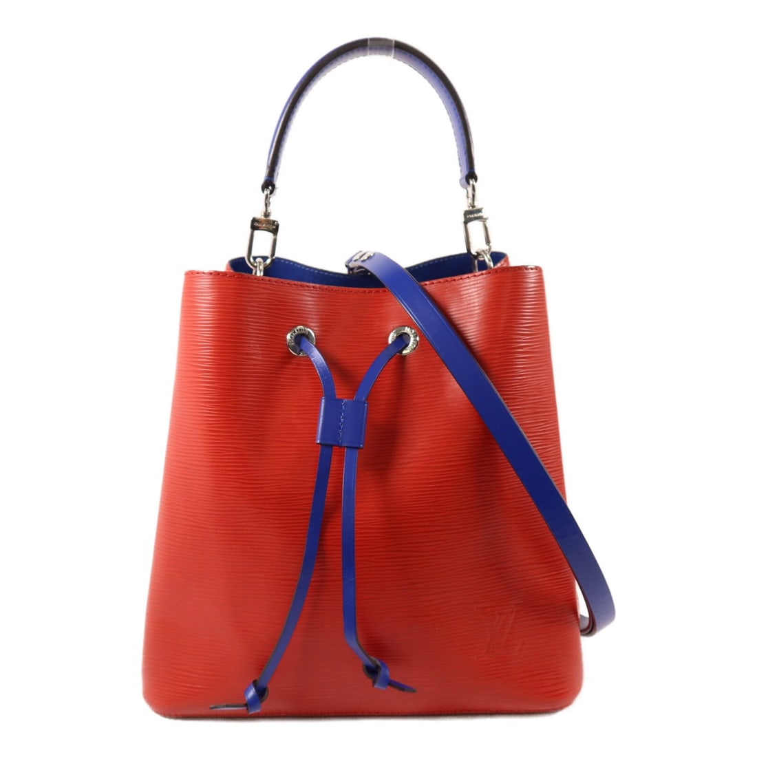 Louis Vuitton NeoNoe MM Epi Calfskin 2way Bucket Bag M54365: Louis Vuitton NeoNoe MM Epi Calfskin 2way Bucket Bag M54365 Louis Vuitton NeoNoe MM shoulder bucket bag in Red x Blue x Red, model M54365, crafted from Epi and calfskin (cowhide). This 2-way shoulder 
