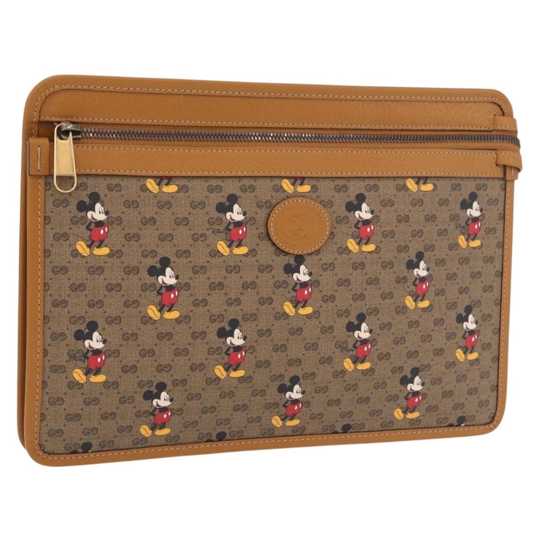 Gucci 602552 Disney Micro GG Supreme PVC Clutch Bag Beige: Gucci 602552 Disney Micro GG Supreme PVC Clutch Bag Beige Gucci Disney Collaboration micro GG Supreme clutch bag in beige and gold, crafted from PVC leather and micro small GG canvas. It measures appr