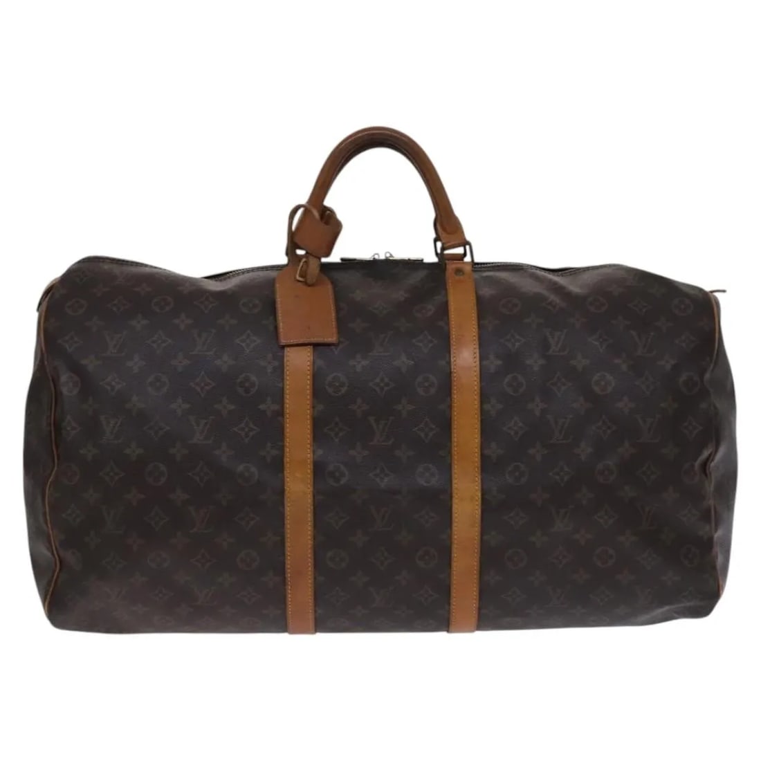 Louis Vuitton Keepall Monogram Canvas Unisex Travel Duffel Bag 60cm: Louis Vuitton Keepall Monogram Canvas Unisex Travel Duffel Bag 60cm This Louis Vuitton Keepall Bag features the iconic Monogram canvas in brown. Designed for unisex use, it offers spacious storage and
