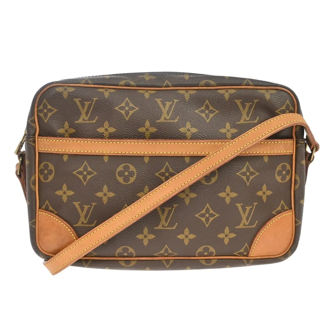Louis Vuitton Trocadero Brown Canvas Shoulder Bag: Louis Vuitton Trocadero Brown Canvas Shoulder Bag Louis Vuitton Trocadero in brown monogram canvas. This unisex bag is in good condition with visible wear, including scuffs and scratches on the exteri