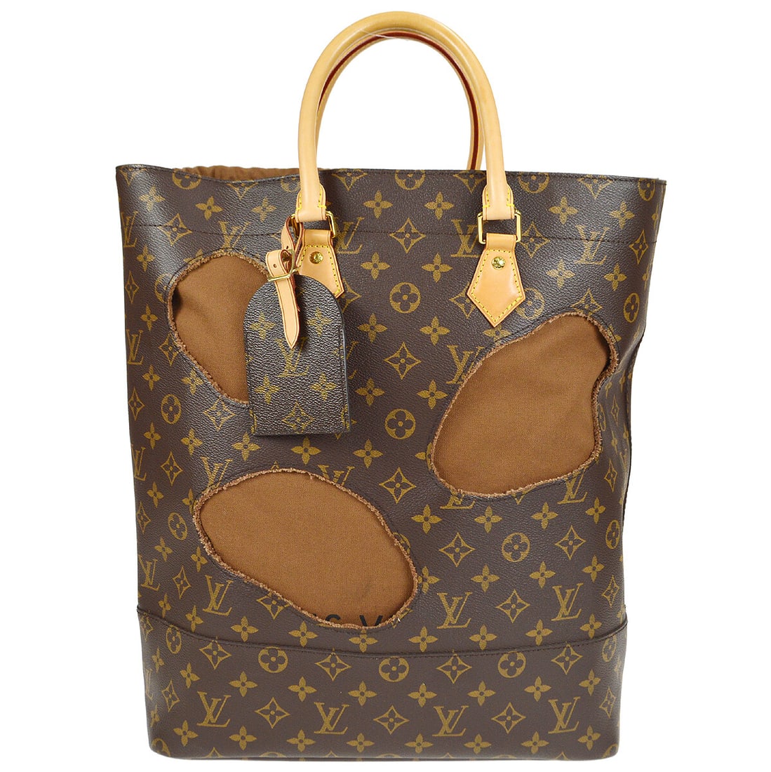 Louis Vuitton Bag With Holes Monogram Tote Comme des Garcons: Louis Vuitton Bag With Holes Monogram Tote Comme des Garcons Louis Vuitton Bag With Holes tote bag from the Comme des Garcons collaboration in Monogram canvas and leather. This limited edition women's