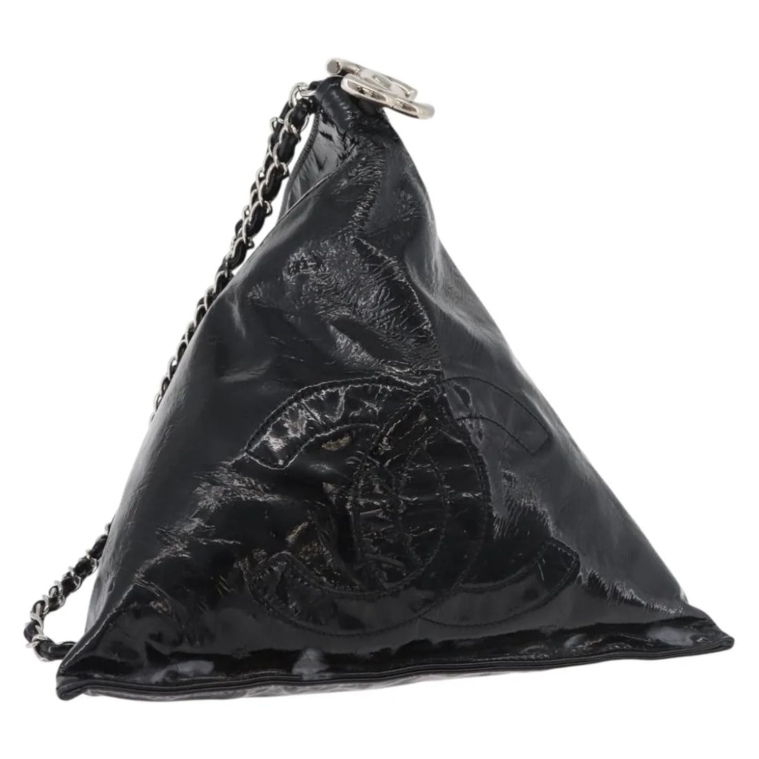 Chanel Bon Bon Pyramid Patent Leather Wristlet Black (1 of 18)