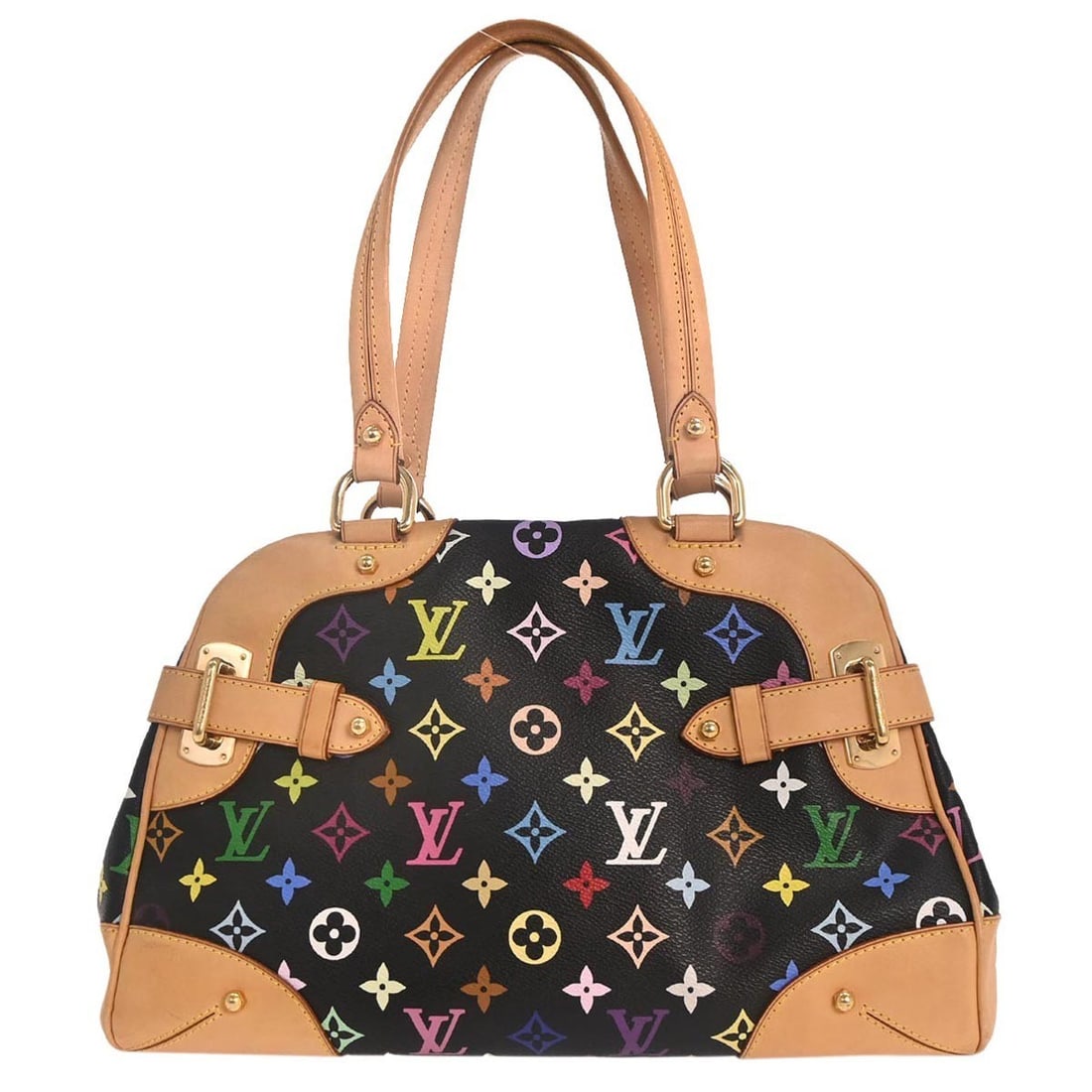 Louis Vuitton Claudia Black Multicolor Monogram Hand Bag M40194 (1 of 11)