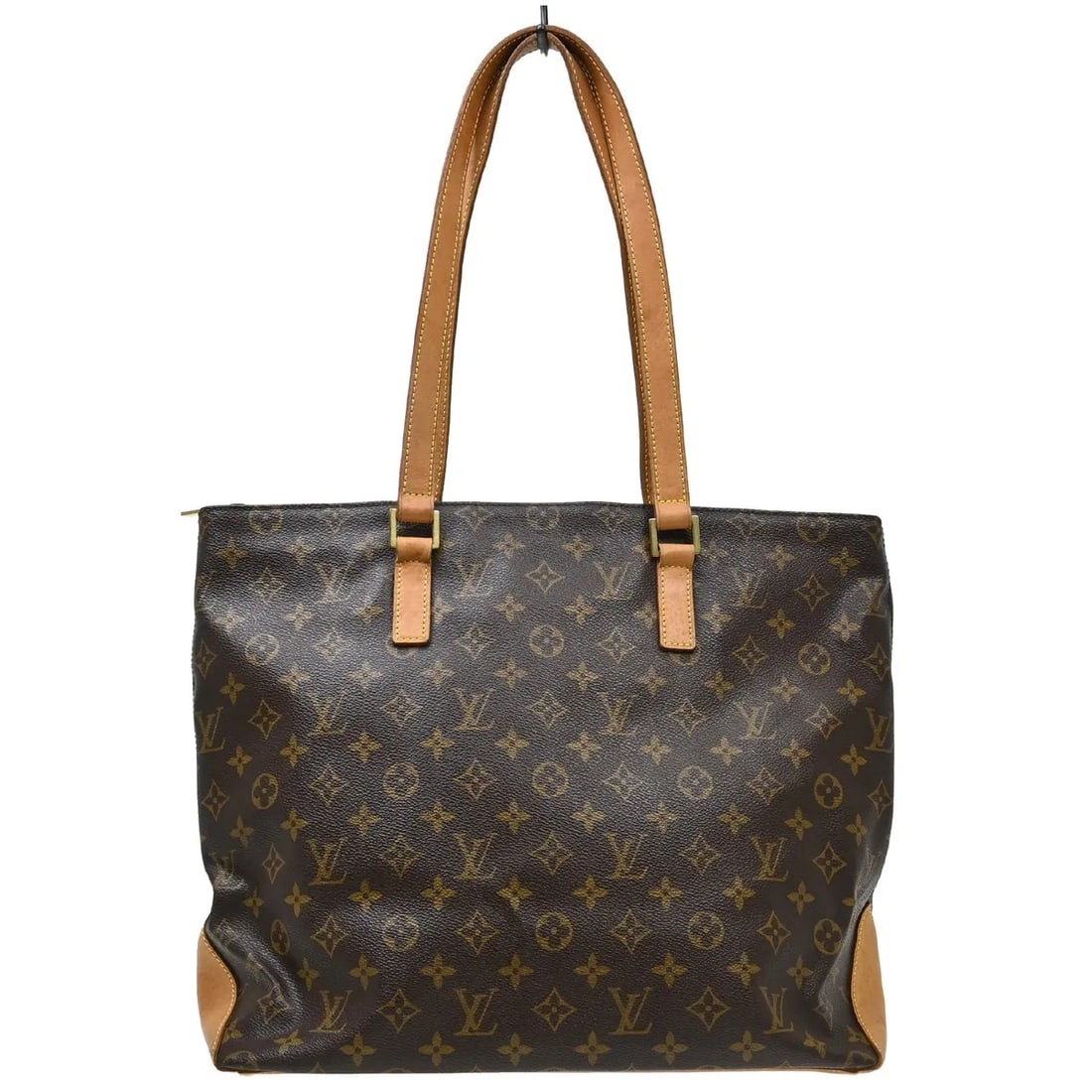 Louis Vuitton Cabas Mezzo Brown Monogram Canvas Tote: Louis Vuitton Cabas Mezzo Brown Monogram Canvas Tote Louis Vuitton Cabas Mezzo Monogram Canvas tote bag in brown canvas. This women's bag is in good condition with visible wear, including scuffs, scra