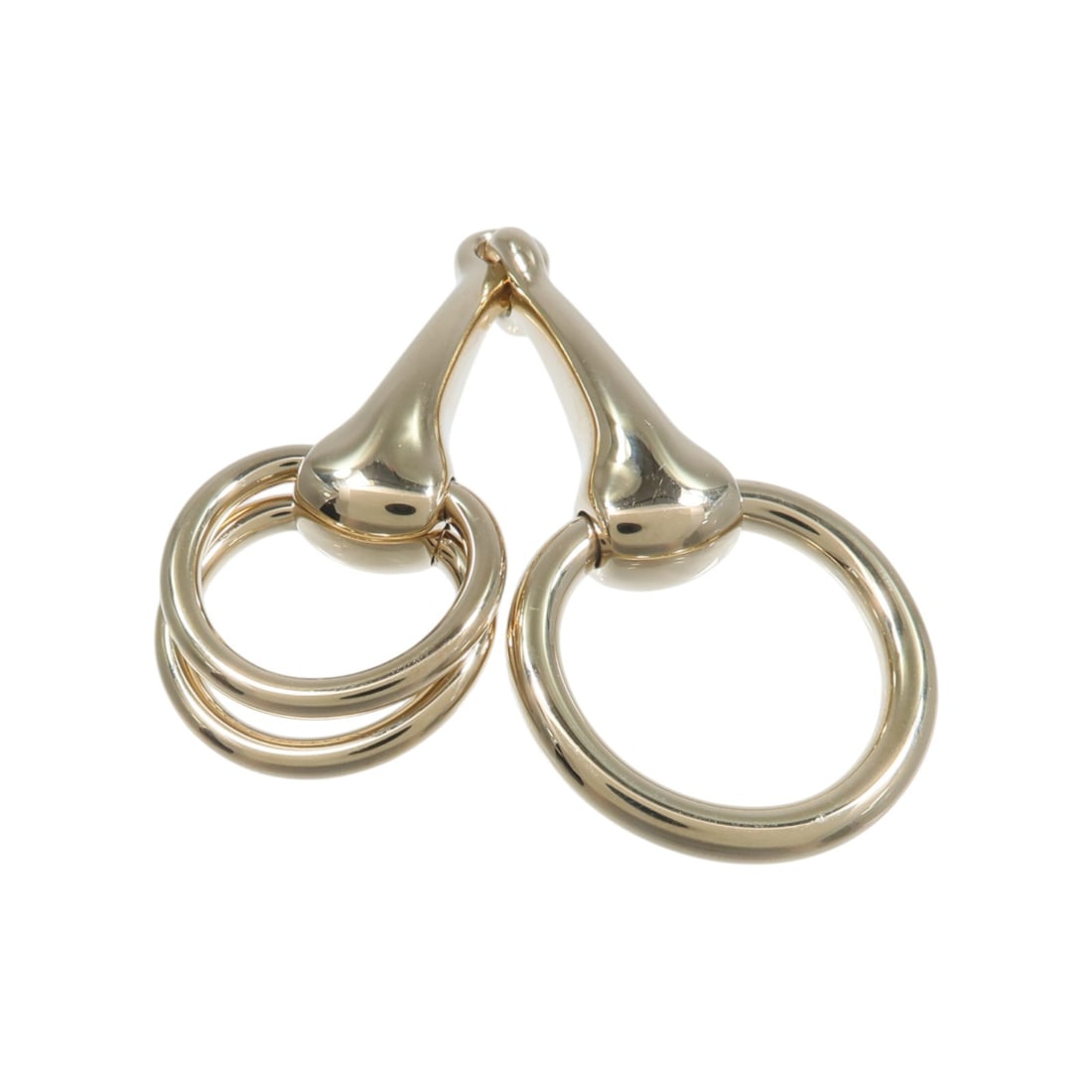 Hermes Mors scarf ring gold tone metal accessory: Hermes Mors scarf ring gold tone metal accessory Hermes Mors scarf ring in gold metal, designed for women. The piece is made in France and comes in very good AB condition. No accessories are included.