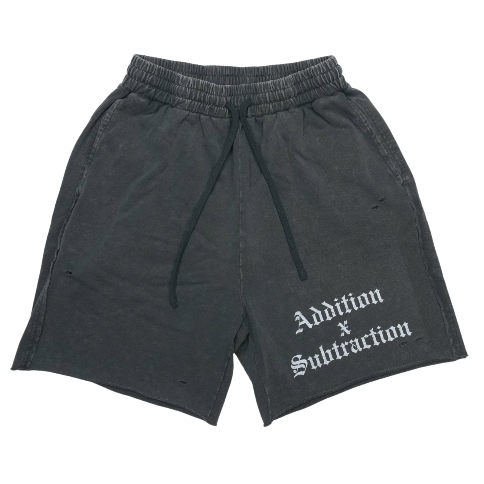 Addition by Subtraction Distressed Shorts Extra Large: Addition by Subtraction Distressed Shorts Extra Large These distressed shorts from Addition by Subtraction offer a stylish, worn-in look. Designed for comfort and contemporary appeal, they are availab