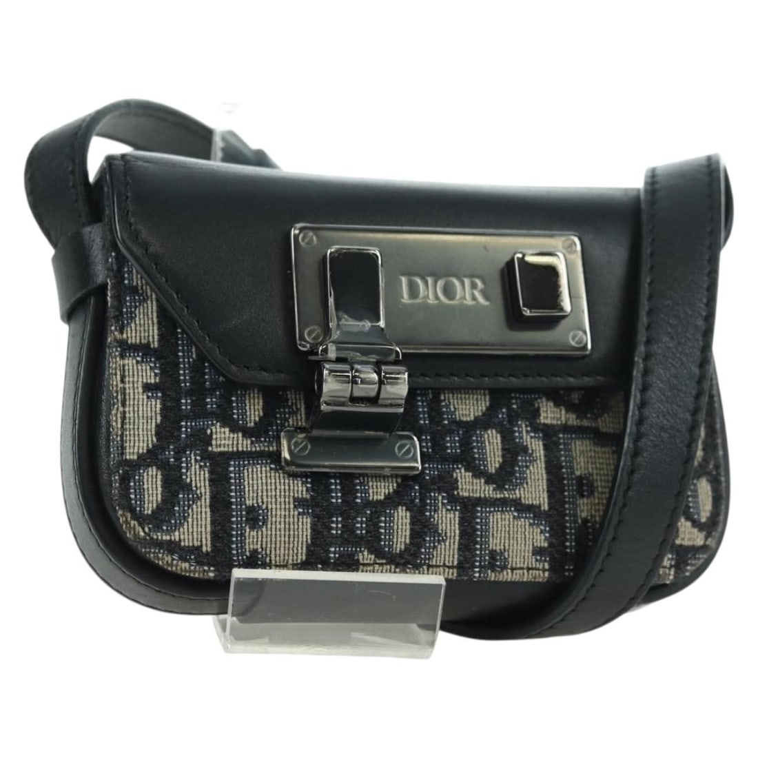 Christian Dior Dior Lock Trotter Canvas Shoulder Bag Navy Silver: Christian Dior Dior Lock Trotter Canvas Shoulder Bag Navy Silver A Christian Dior Trotter Canvas shoulder bag in navy and silver, made in Italy. It features the Dior Lock design and is crafted from Tr