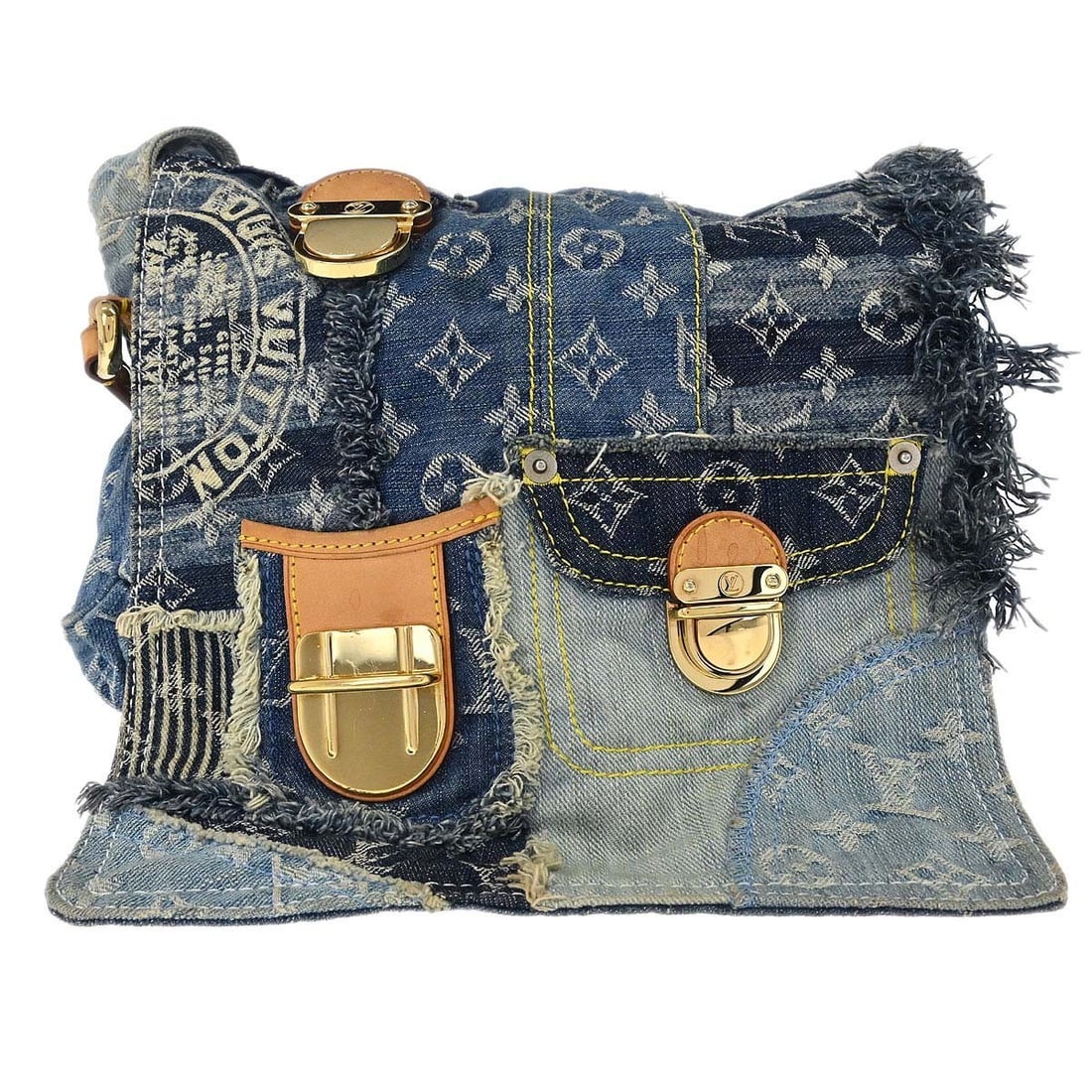 Louis Vuitton Postie Monogram Denim Patchwork 2way Top Handle Bag (1 of 18)