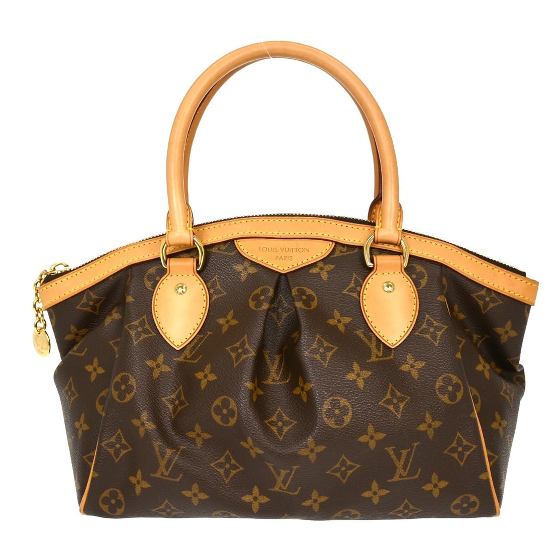 Louis Vuitton Tivoli PM Monogram Canvas Tote Bag M40143: Louis Vuitton Tivoli PM Monogram Canvas Tote Bag M40143 Louis Vuitton Monogram Tivoli PM handbag in brown Monogram canvas and leather, made in France. This medium tote-style bag features a zip closure
