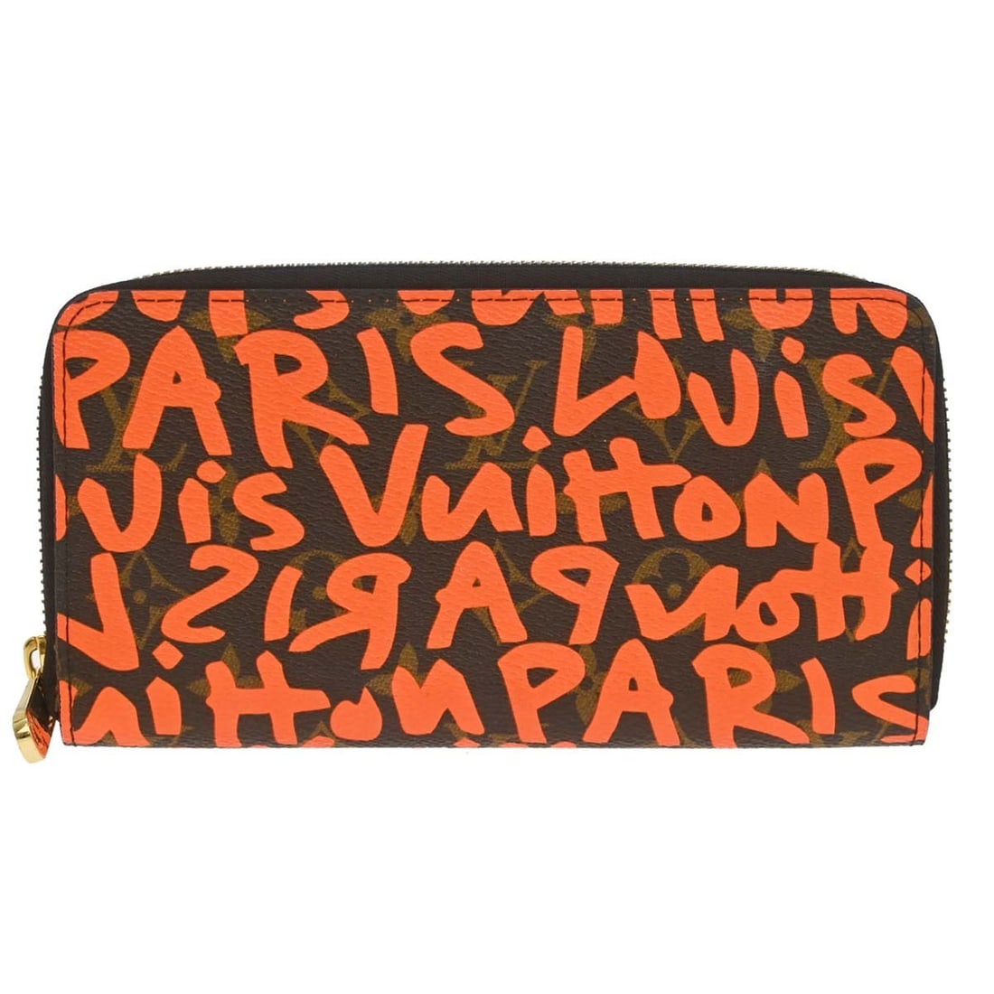 Louis Vuitton M93711 Zippy Wallet Orange Monogram Graffiti Canvas: Louis Vuitton M93711 Zippy Wallet Orange Monogram Graffiti Canvas Louis Vuitton Orange Monogram Graffiti Zippy Wallet is a women's folding wallet in orange with brown accents, featuring the Monogram p