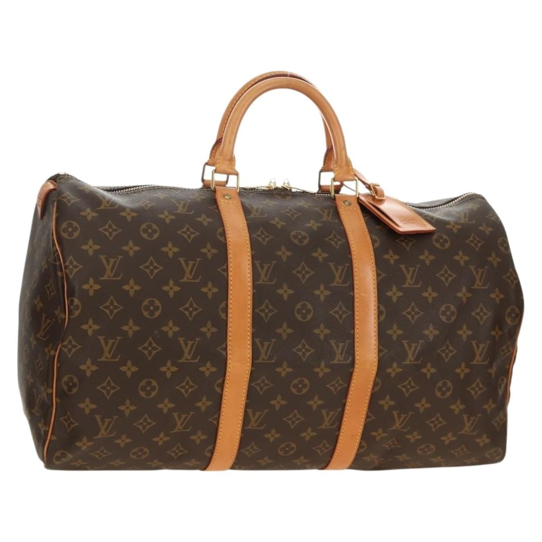 Louis Vuitton M41426 Keepall 50 Monogram Canvas Boston Bag: Louis Vuitton M41426 Keepall 50 Monogram Canvas Boston Bag Louis Vuitton Keepall 50 Boston Bag in Monogram Canvas, made in France. This women's bag comes in the Monogram colorway and includes a dust b