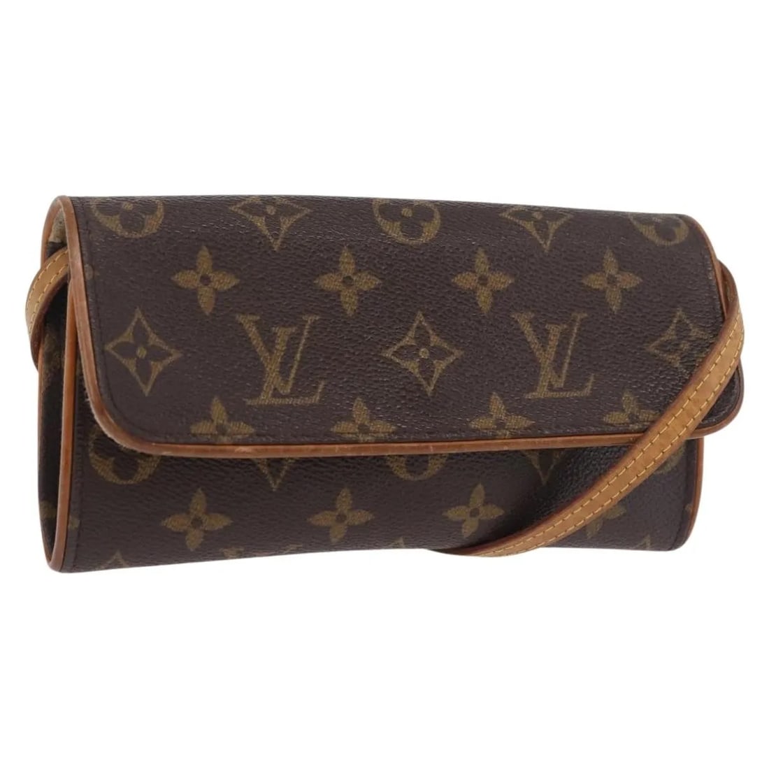 Louis Vuitton Twin Brown Canvas Shoulder Bag: Louis Vuitton Twin Brown Canvas Shoulder Bag Louis Vuitton Twin Monogram Canvas bag in brown canvas, designed for women. It measures 19 cm x 9 cm x 2.5 cm and was made in Spain. The item is in fair co