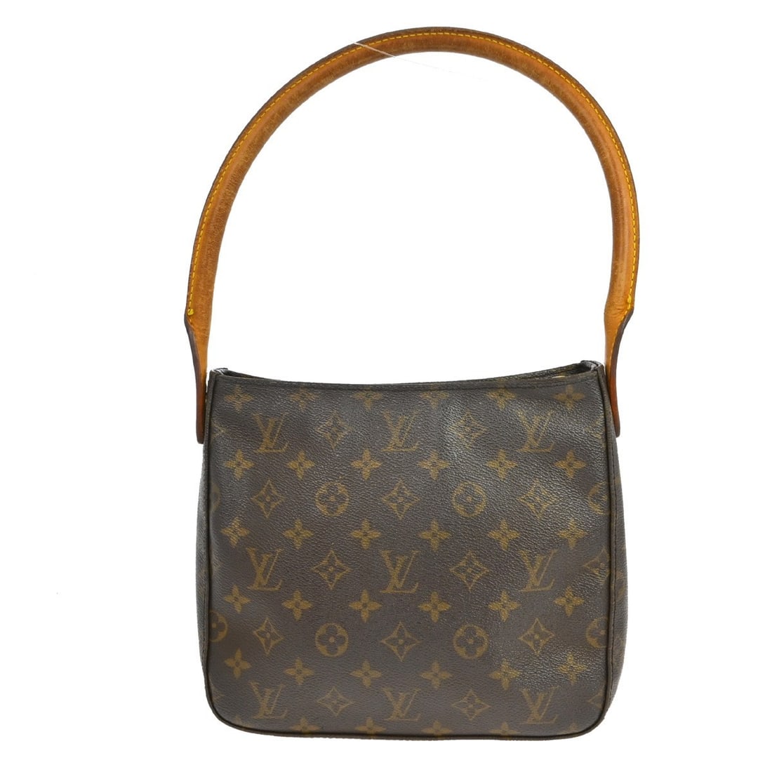 Louis Vuitton Mini Looping Monogram Canvas Top Handle Bag M51146: Louis Vuitton Mini Looping Monogram Canvas Top Handle Bag M51146 Vintage Louis Vuitton Looping MM handbag in brown monogram canvas and leather. This women's top-handle bag features a magnetic closure,